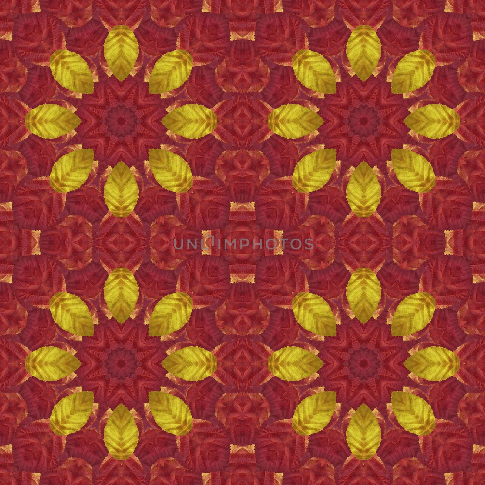 Artistic background, abstract seamless floral pattern with colorful leaves of plants