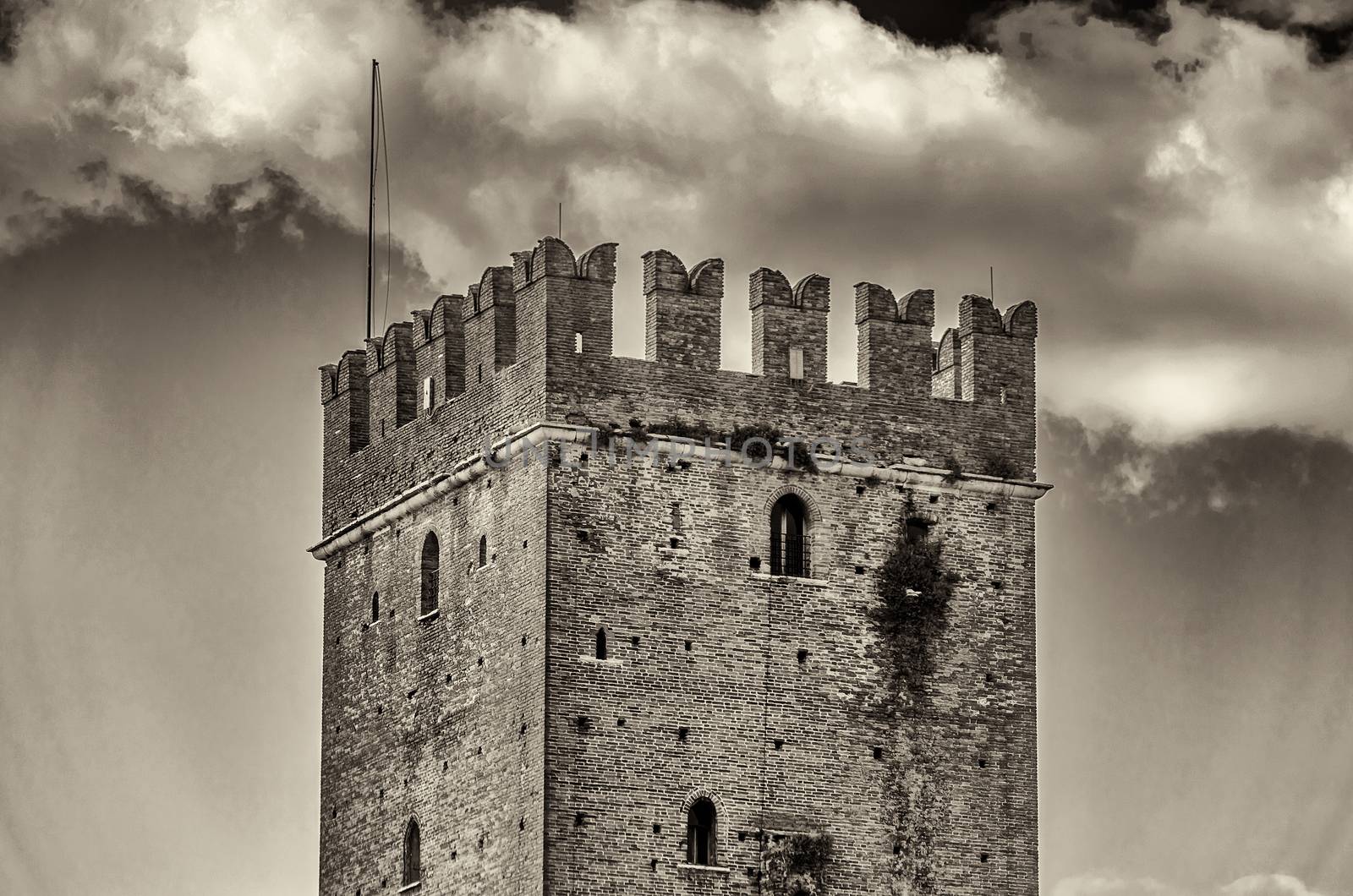 Medieval Old Castle Castelvecchio, aka Scaliger Castle in Verona, Italy