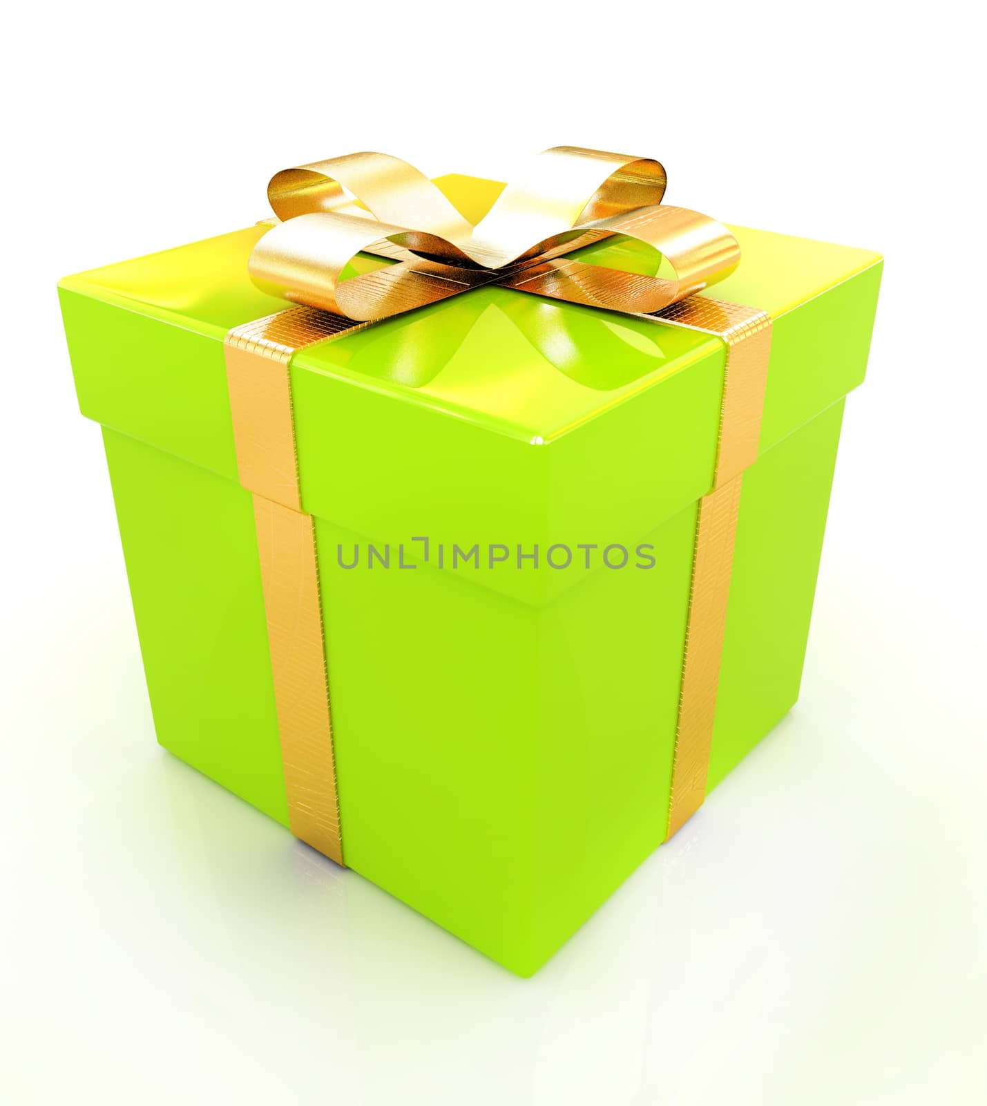 Bright christmas gift on a white background