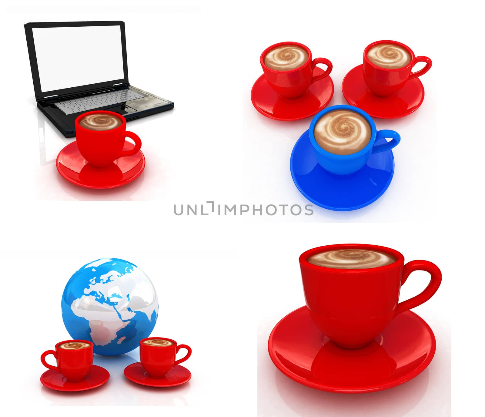 Coffee set on white background 