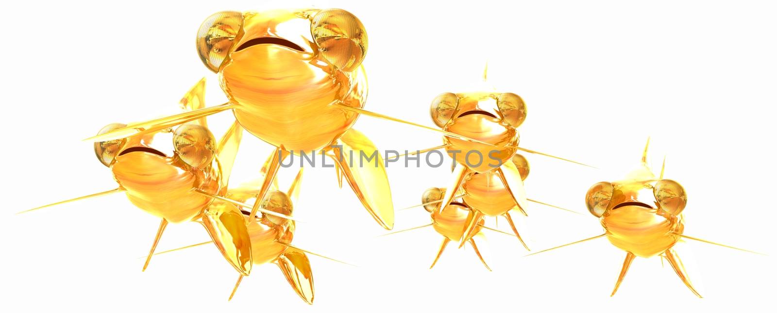 Gold fishes. Isolation on a white background 