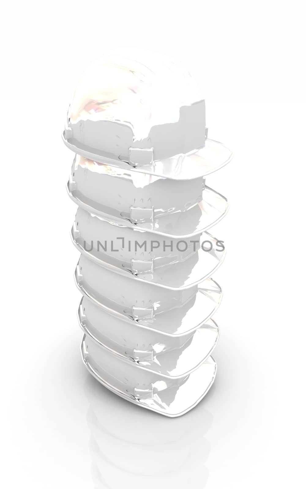 Hard hats on a white background