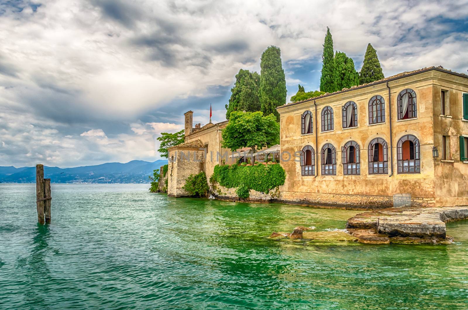 Lake Garda at Punta San Vigilio, Town of Garda, Verona, Italy