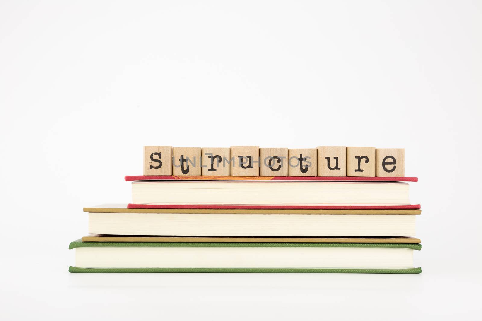 structure word on wood stamps and books by vinnstock