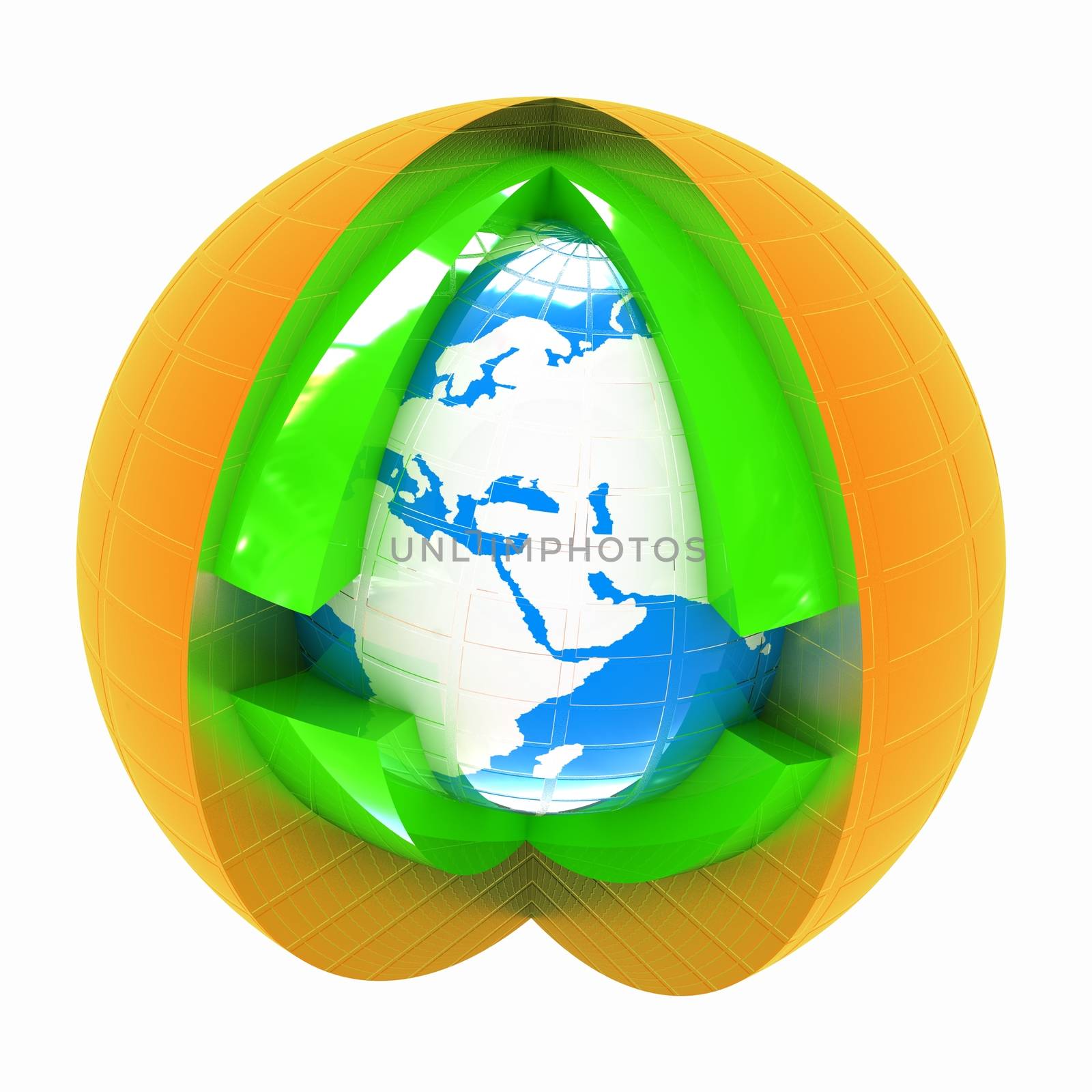 Abstract globe symbol, isolated icon, business concept 