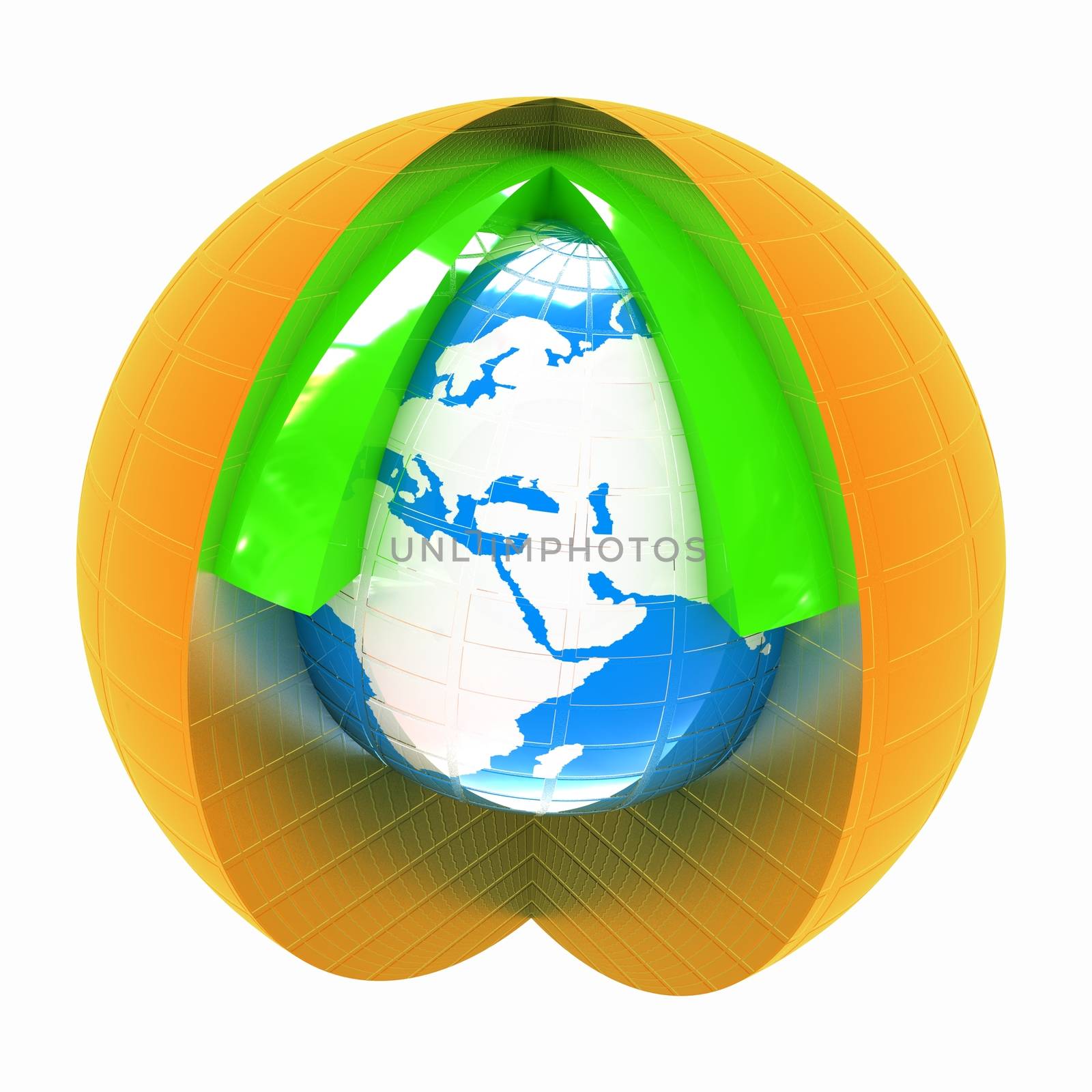 Abstract globe symbol, isolated icon, business concept 