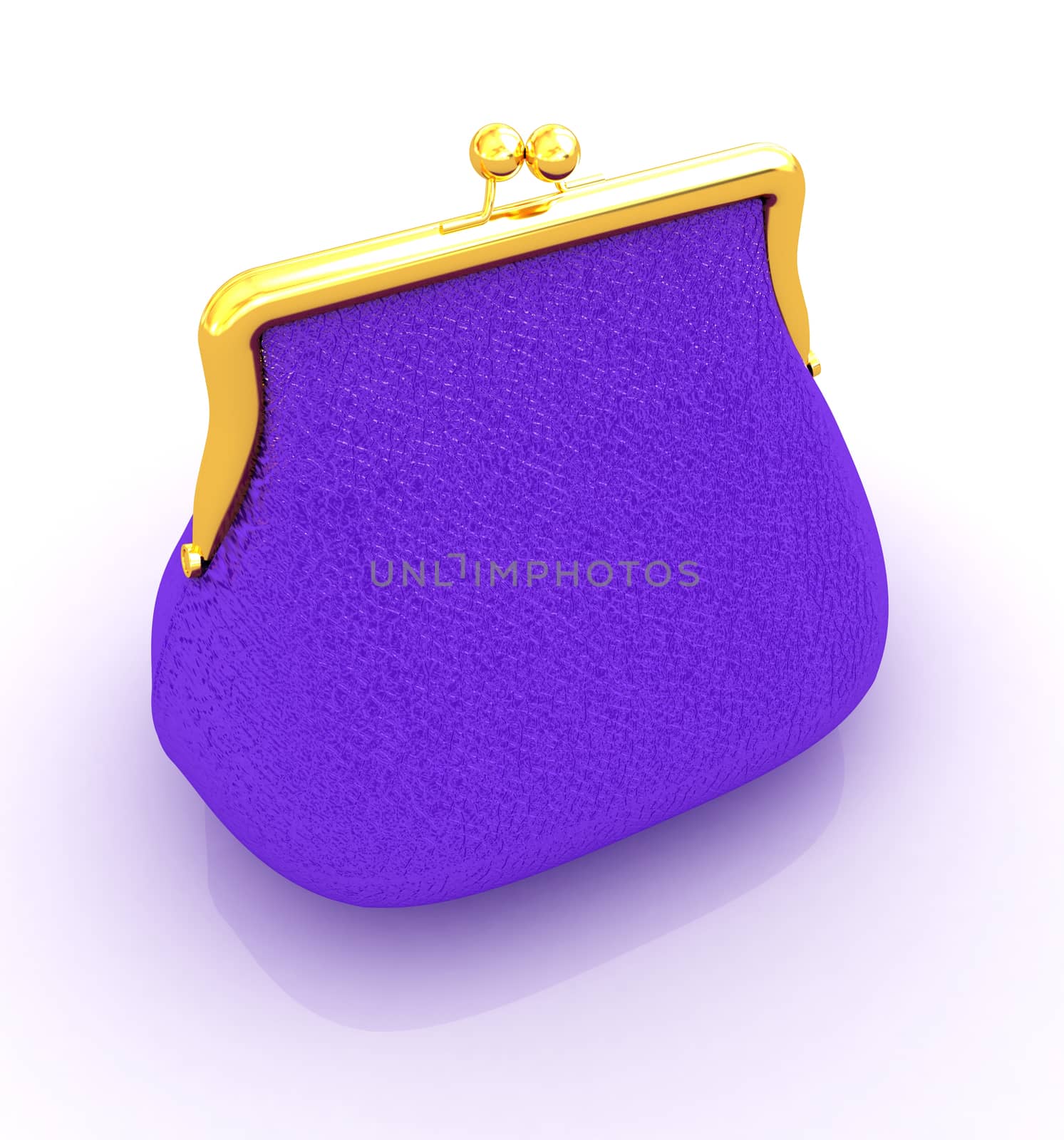 Leather purse on a white background