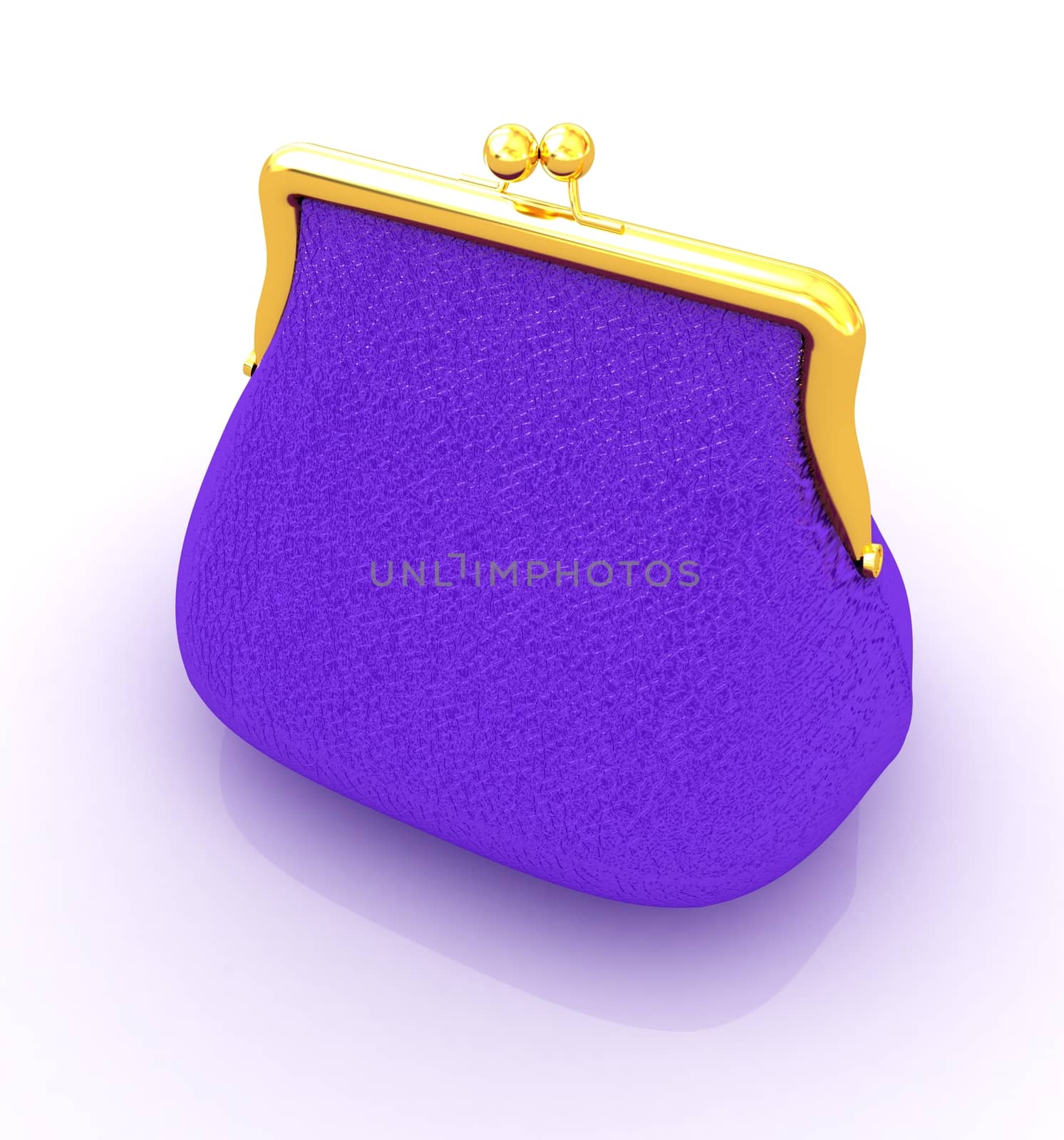 Leather purse on a white background