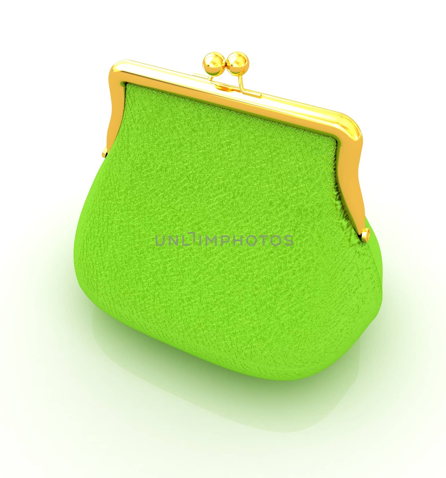 Leather purse on a white background