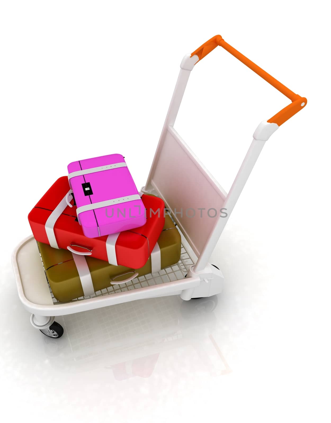 Trolley for luggage at the airport and luggage