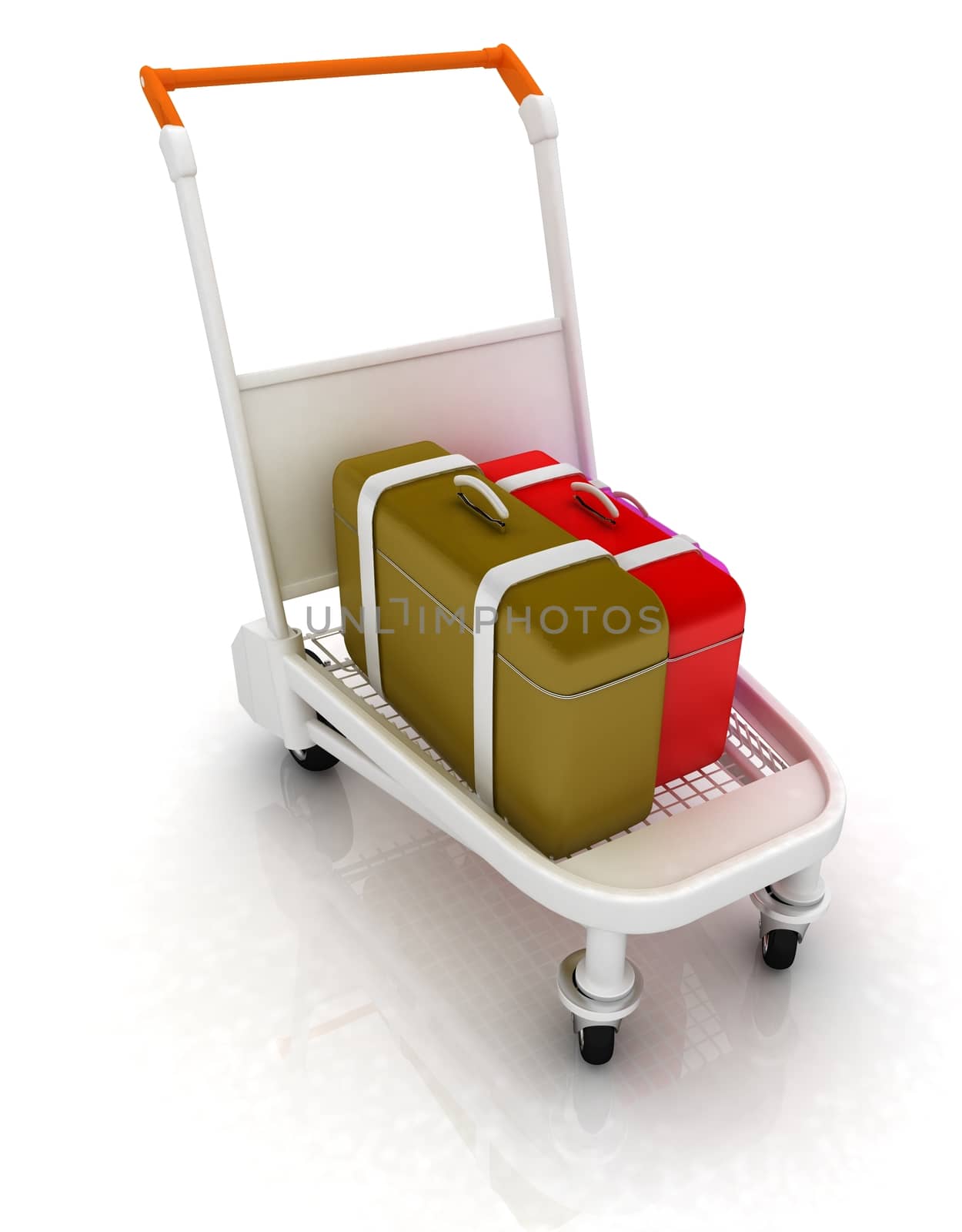 Trolley for luggage at the airport and luggage