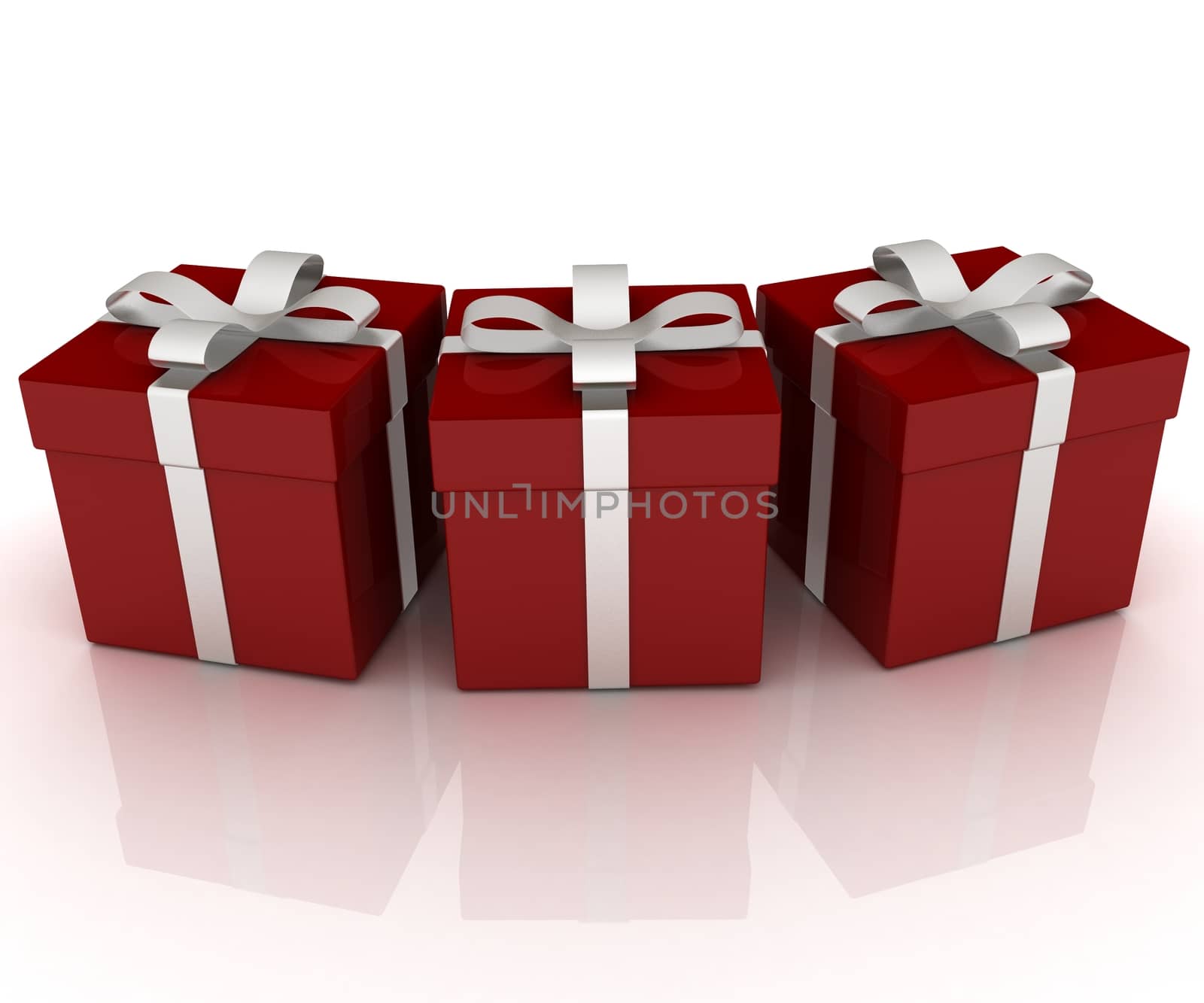 Bright christmas gift on a white background 