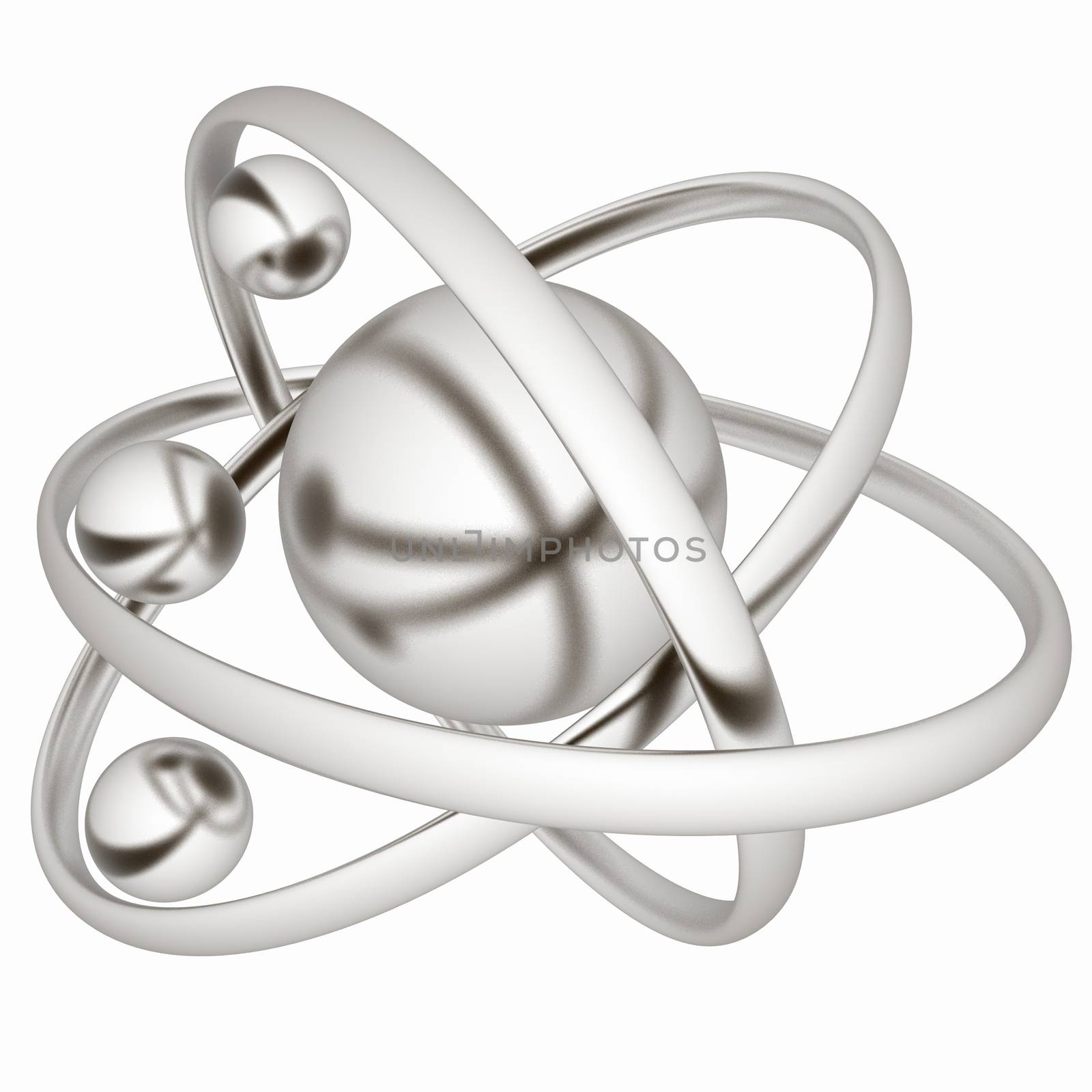 3d atom isolated on white background 