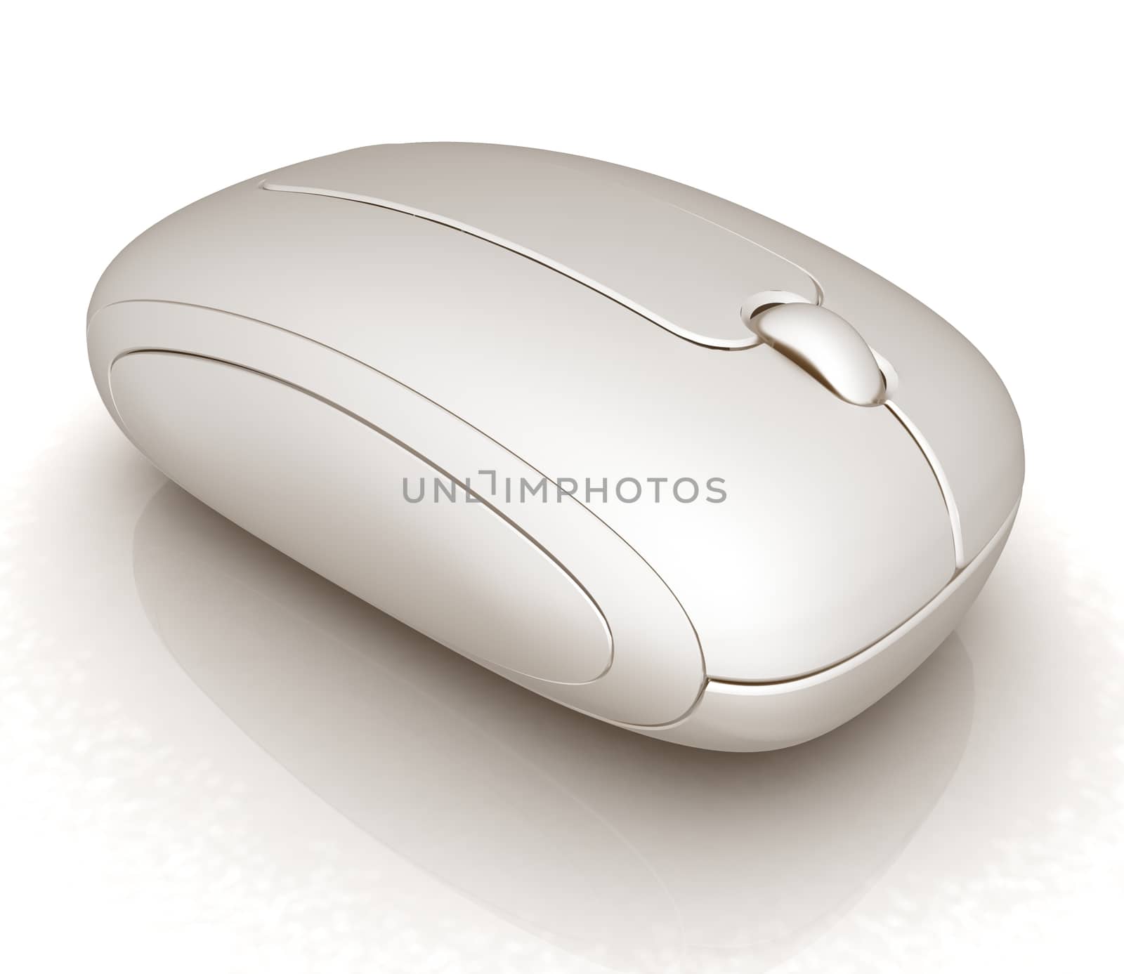 Wireless computer mouse on white background 