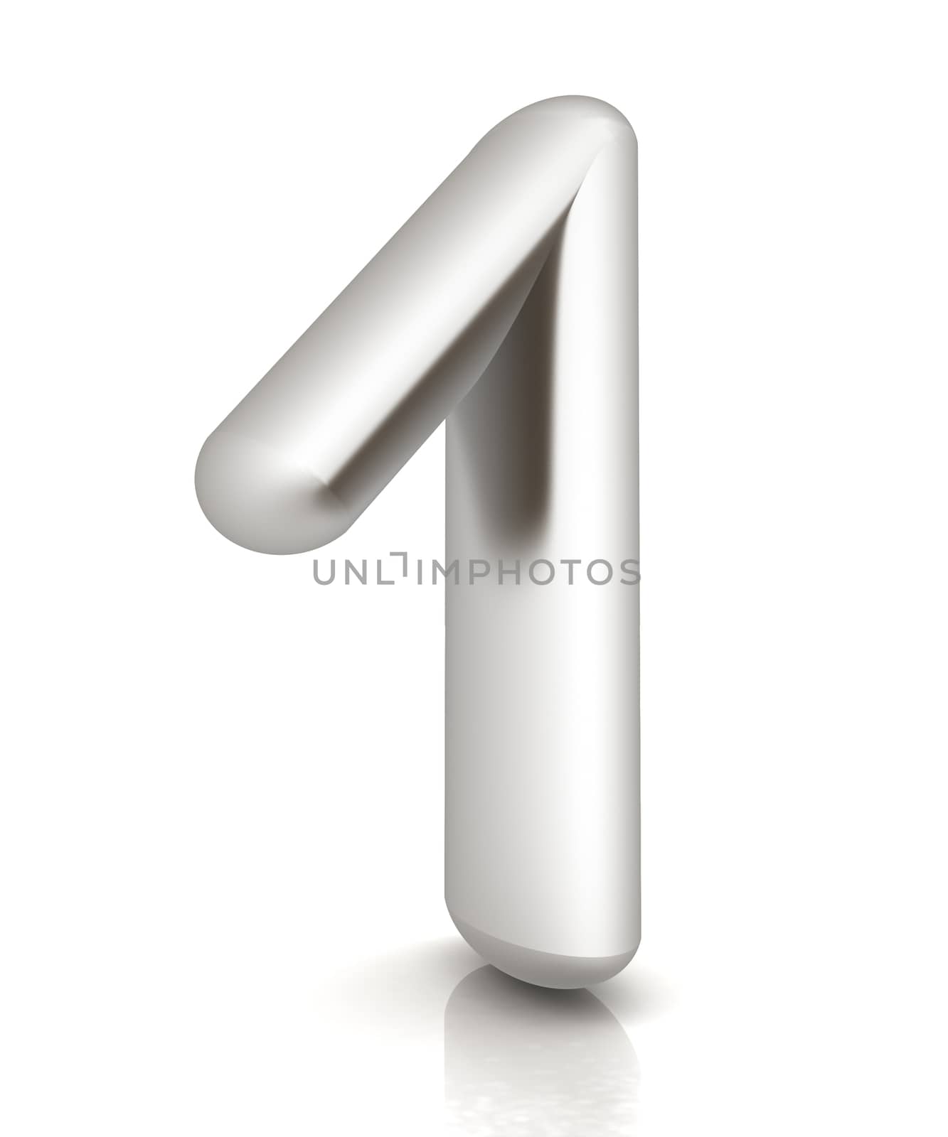 Number "1"- one on white background