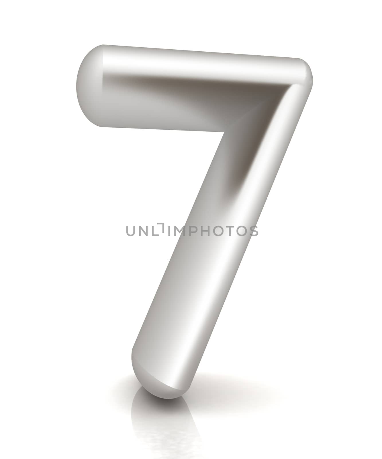 Number "7"- seven on white background