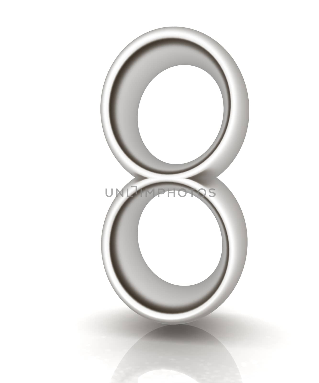 Number "8"- eight on white background