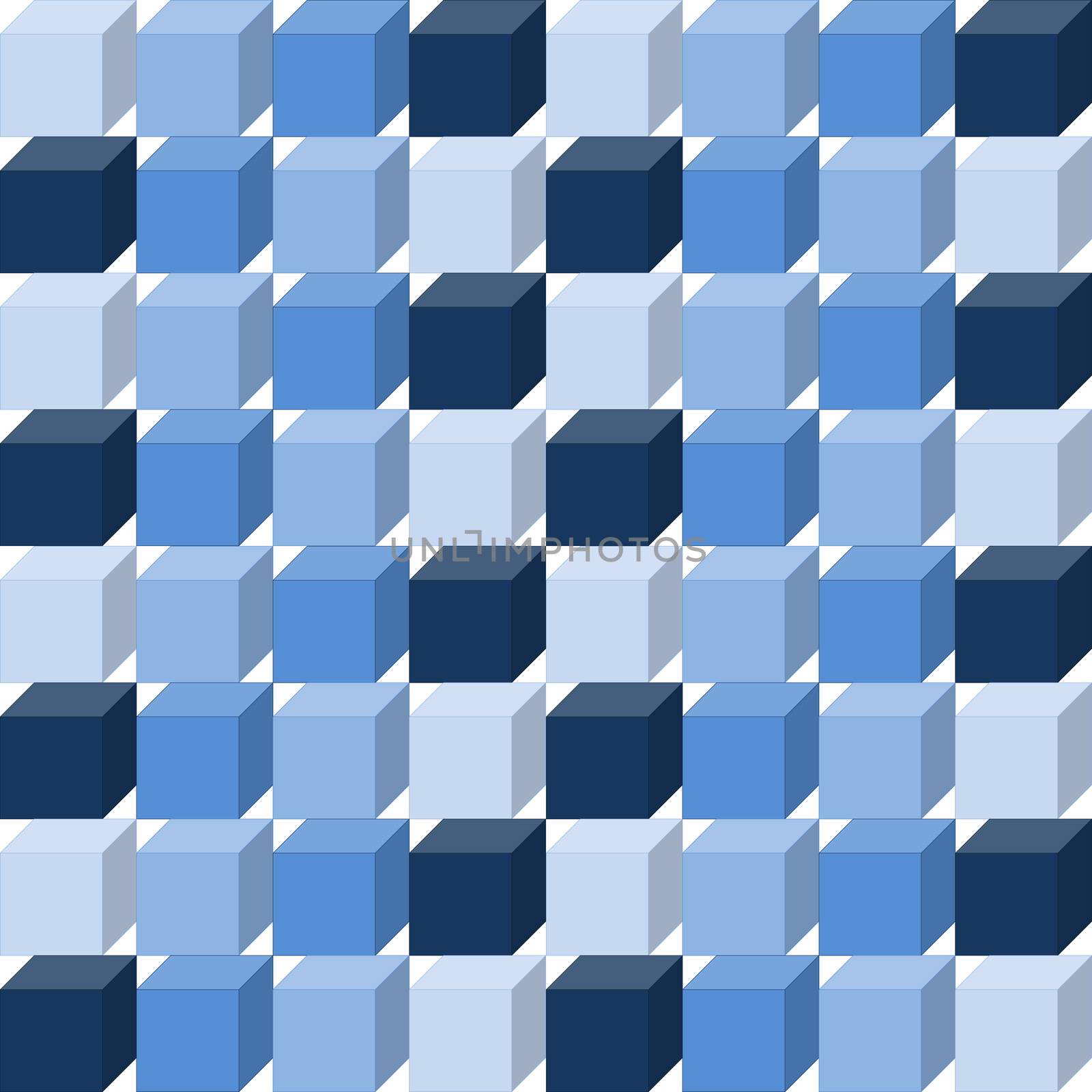 Seamless blue cubes background by Elenaphotos21