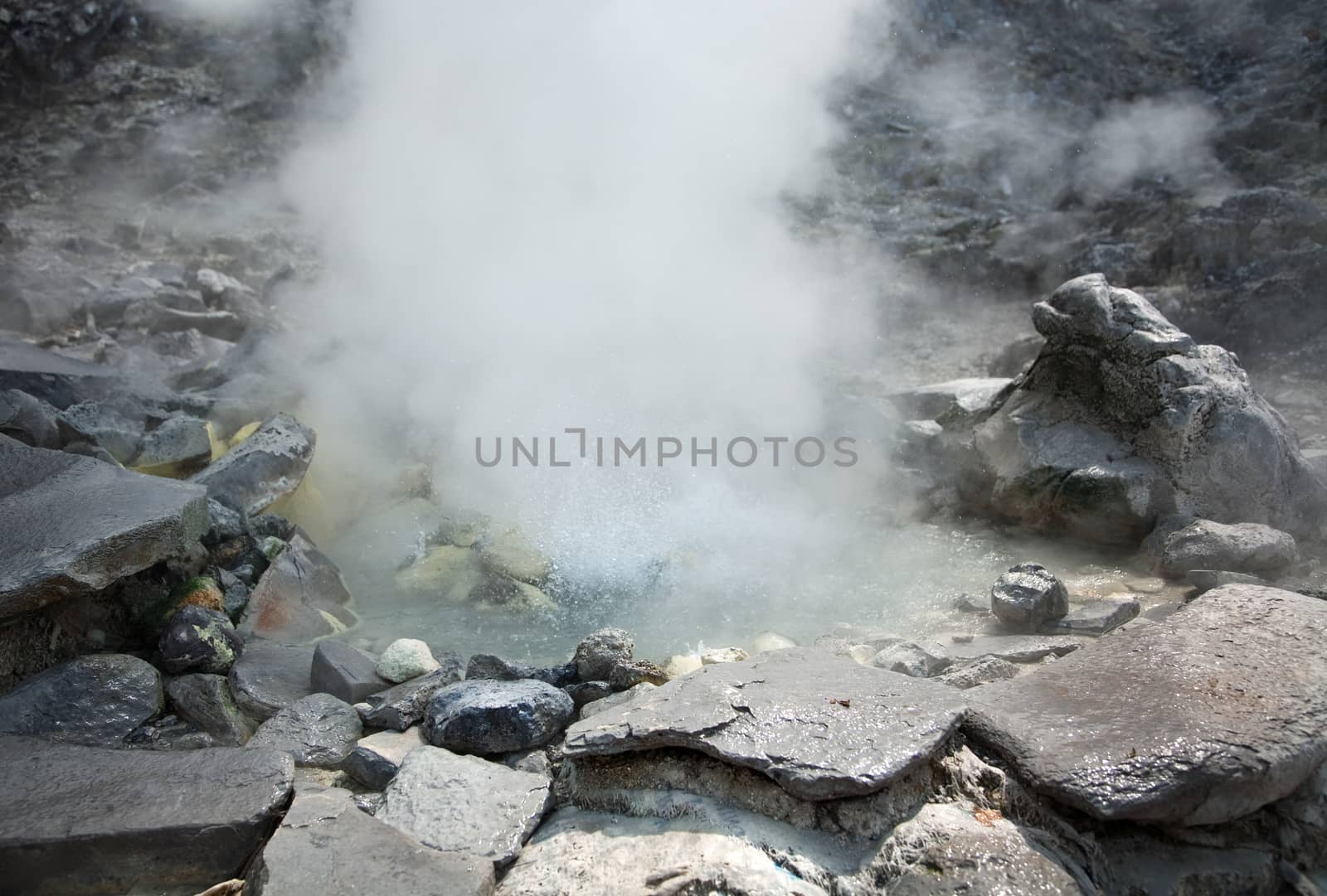 Photo of hot spring in Indonesian vulcano aerea