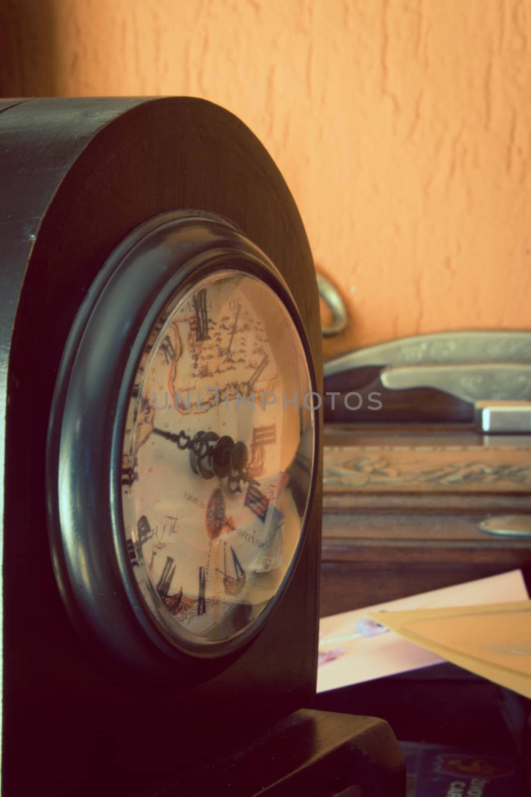 Antique clock artistic toned