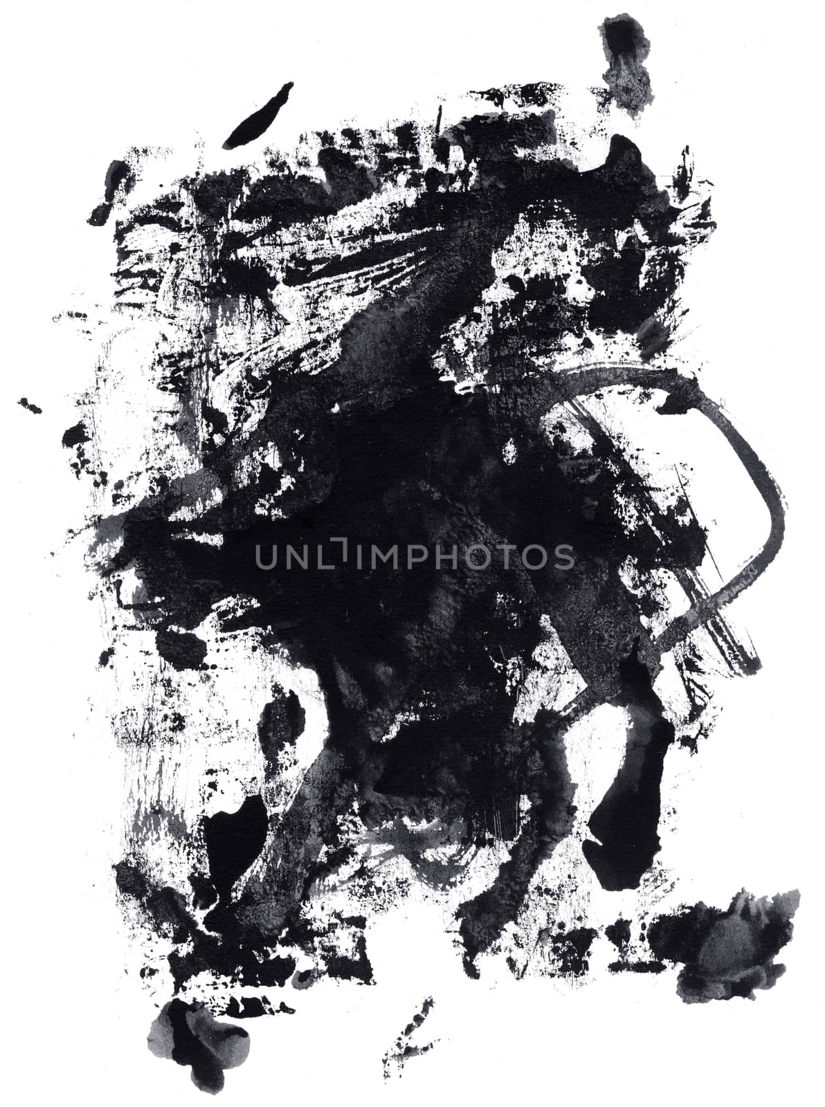 Grunge ink texture isolated on white by Lizard