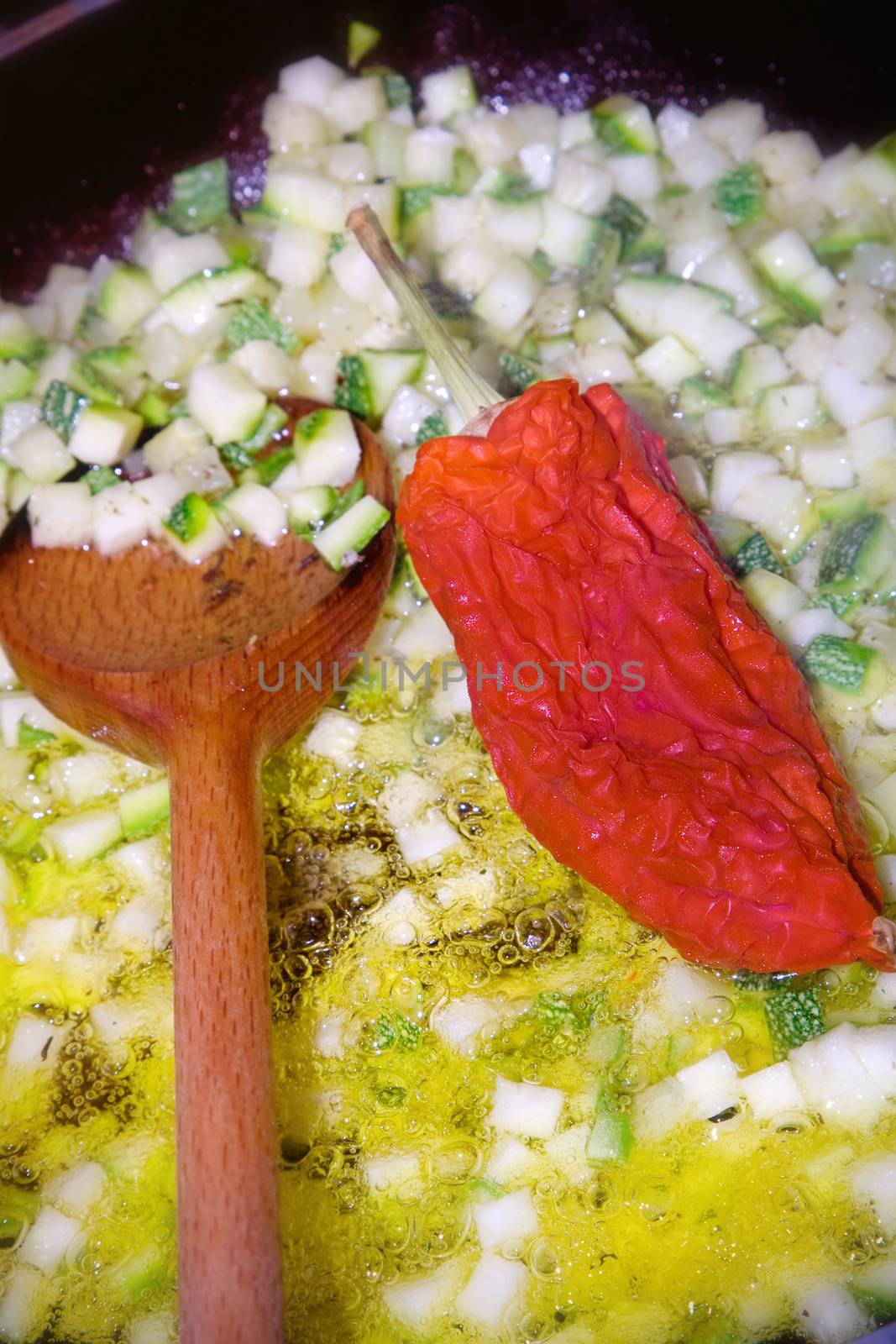 Vegetarian meal preparation, shallow DOF photo