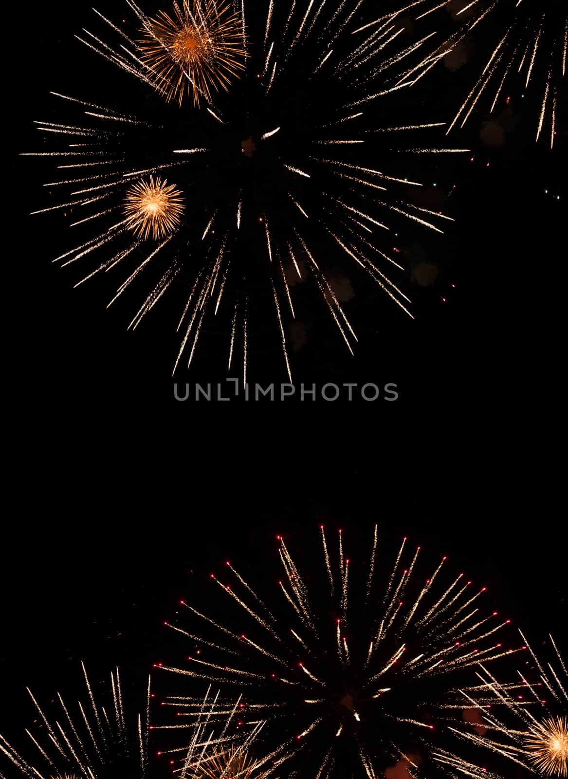 beatiful firework explosion in the night sky