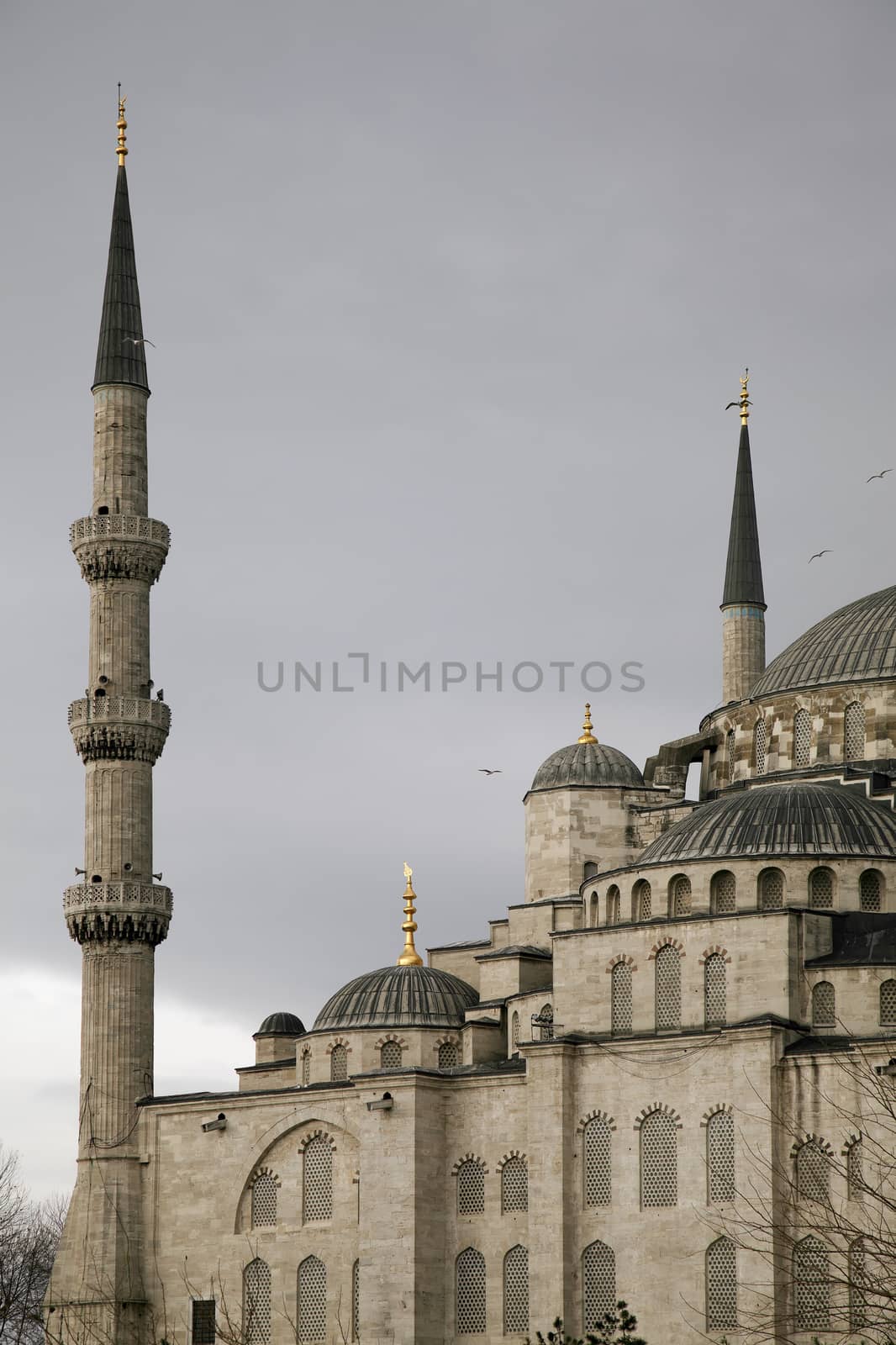 Minarets of Blue mosque in Istanbul