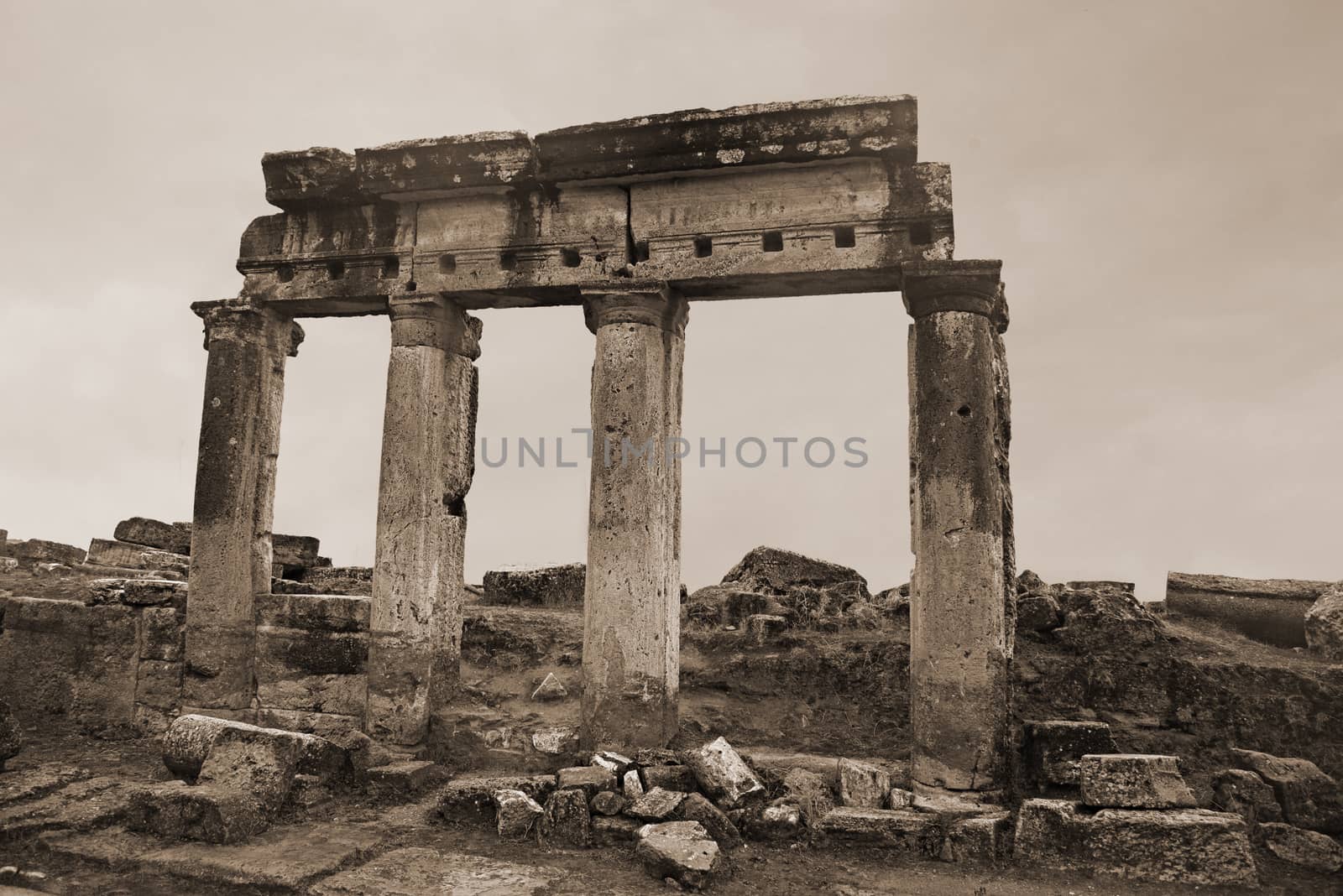Ruin in ancient greek town Hierapolis, Turkey