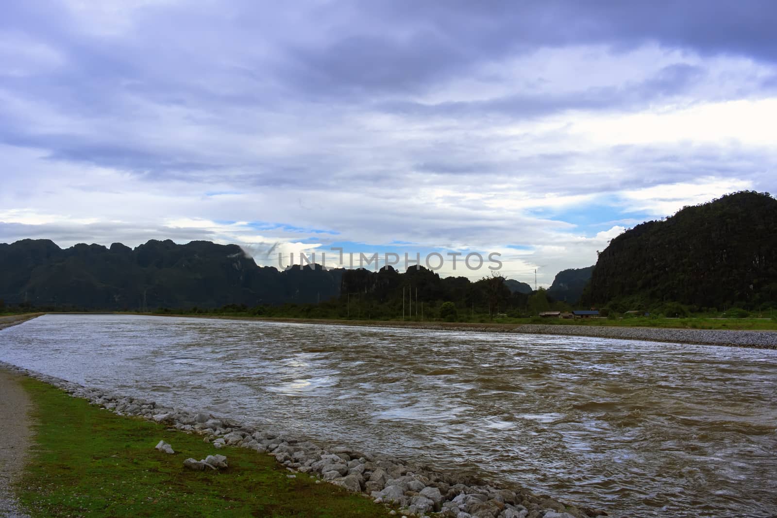 Laos Canal Landscape. by GNNick