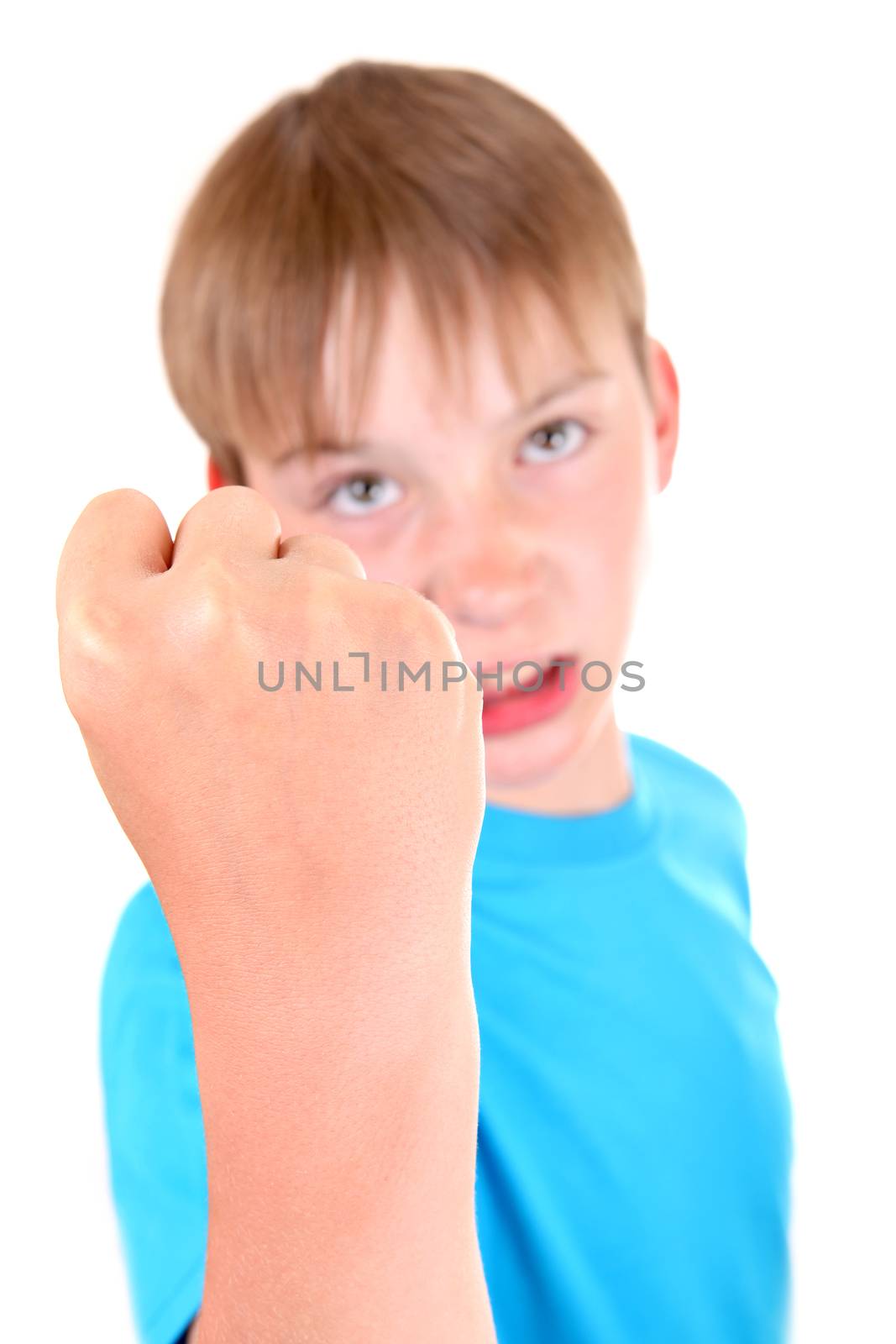 Kid threaten with a Fist by sabphoto