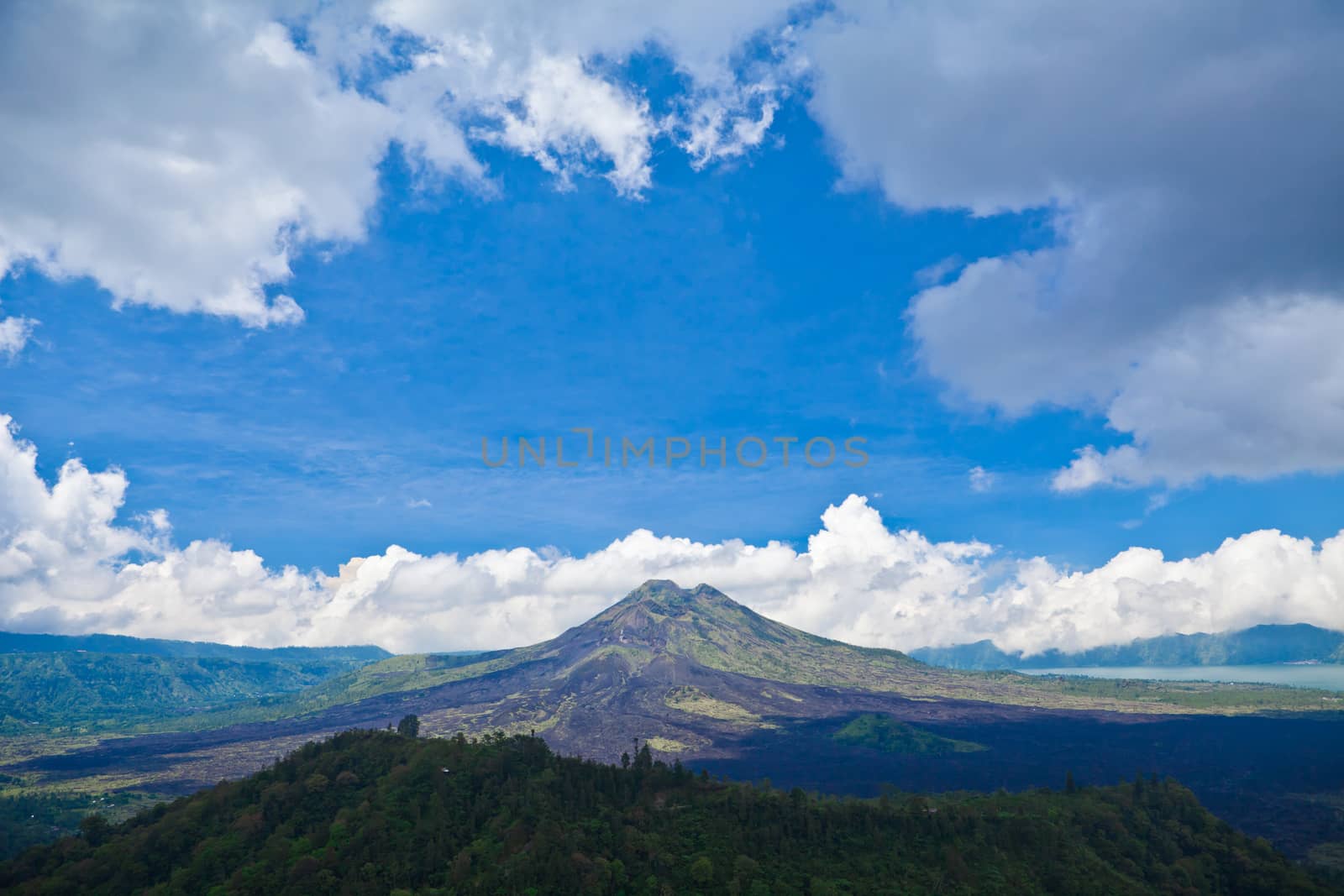 Landscape of Batur volcano on Bali island, Indonesia