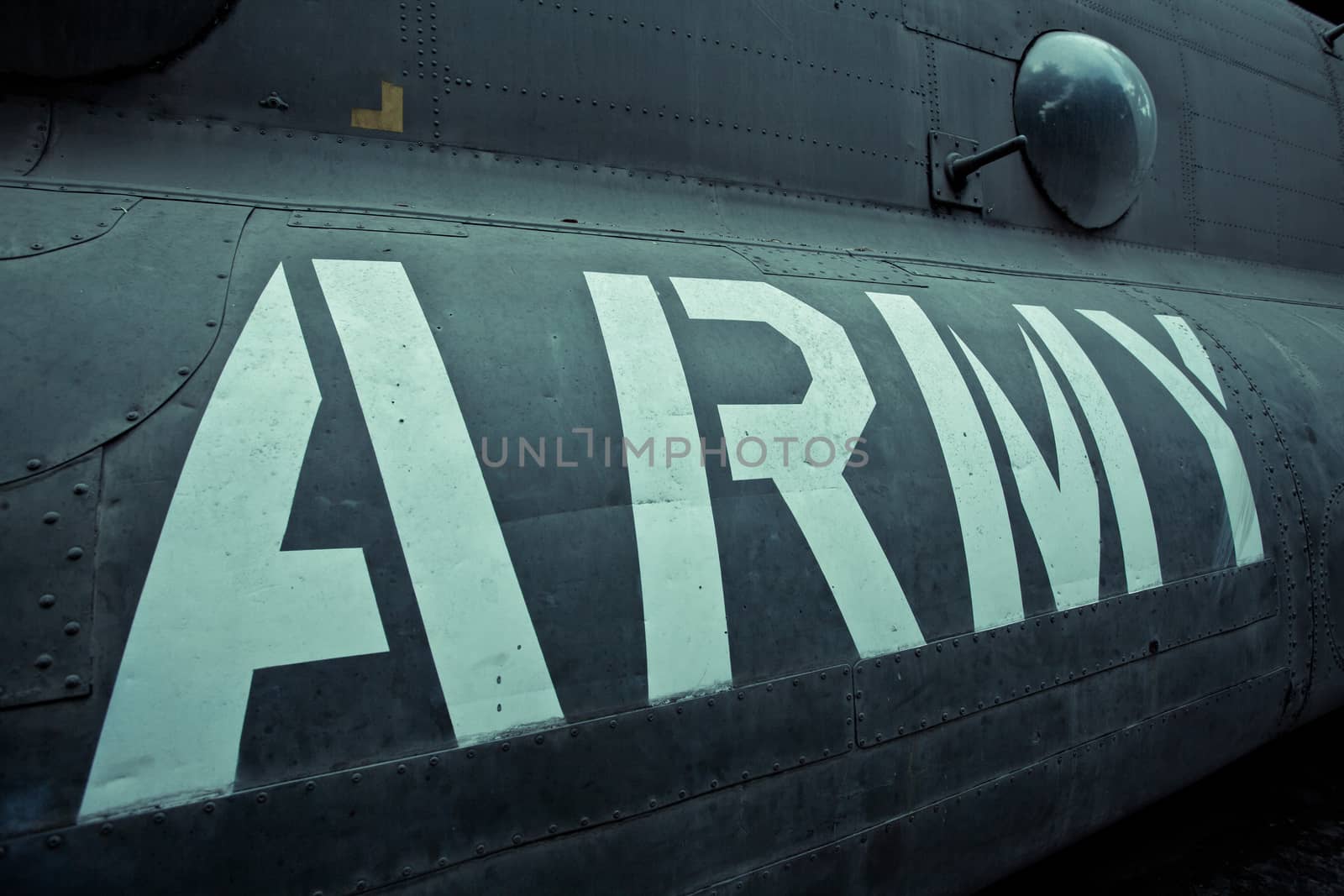 Text on an old war Airplane by witthaya