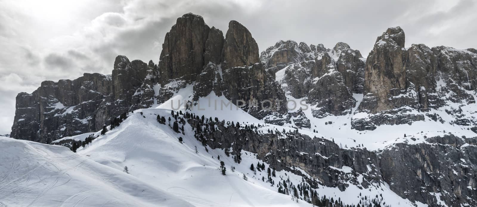 Dolomites, landscape from Gardena Pass by Mdc1970