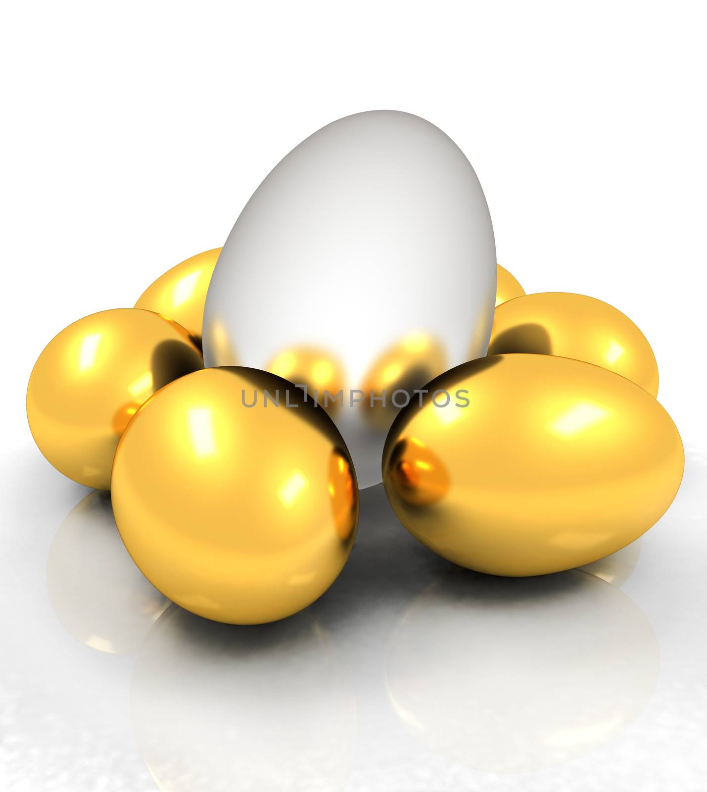 Big egg and gold eggs