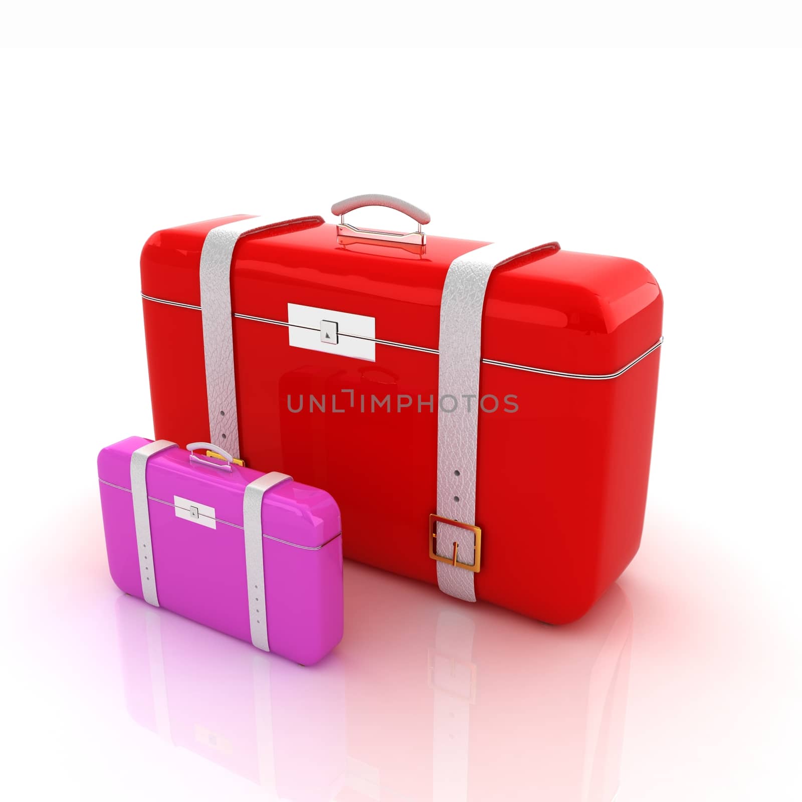 Traveler's suitcases. 