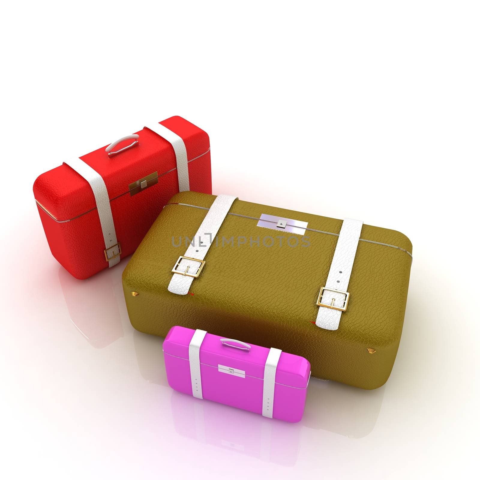 Traveler's suitcases. Family travel concept