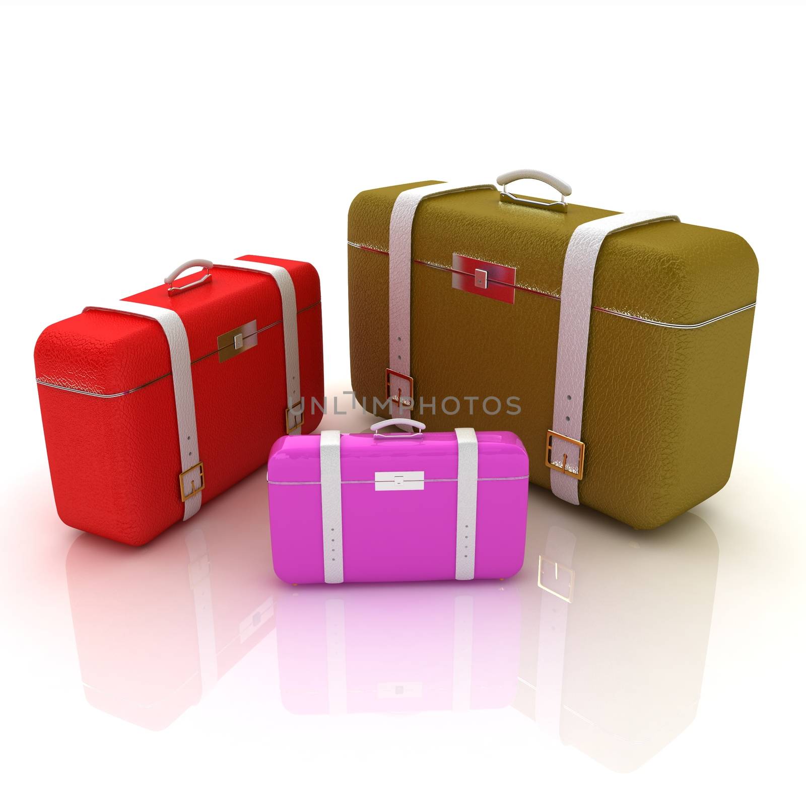Traveler's suitcases. Family travel concept