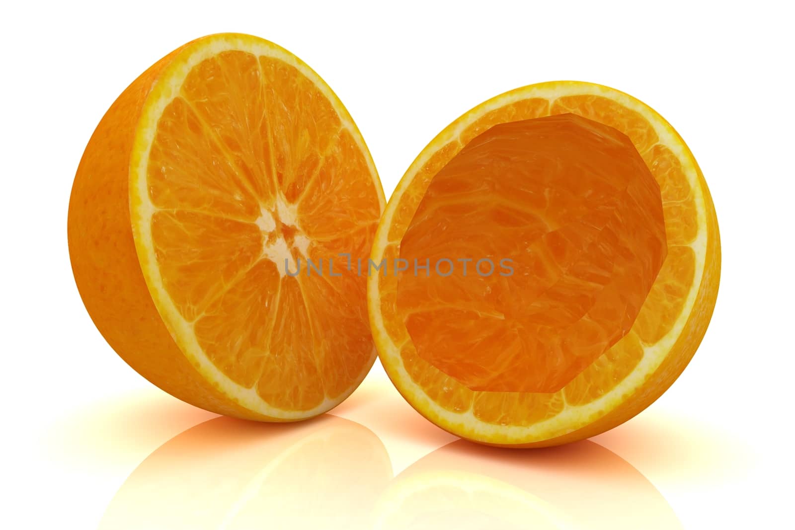 orange fruit on white background