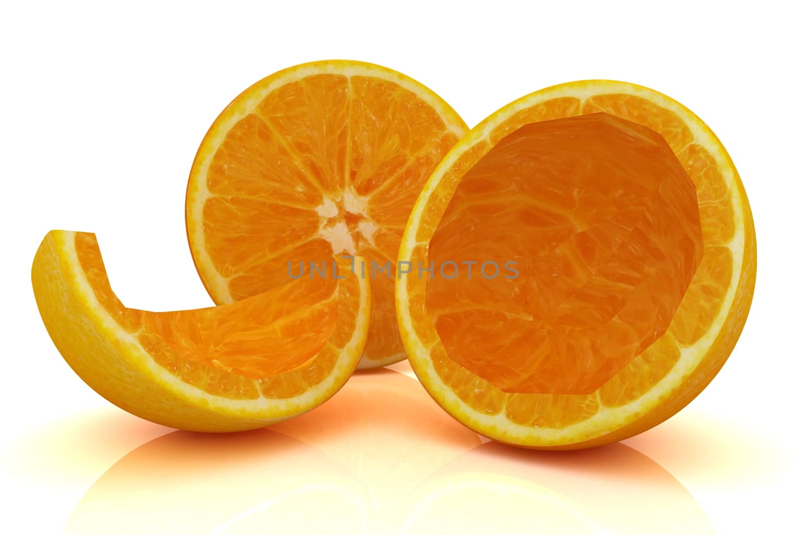 orange fruit on white background