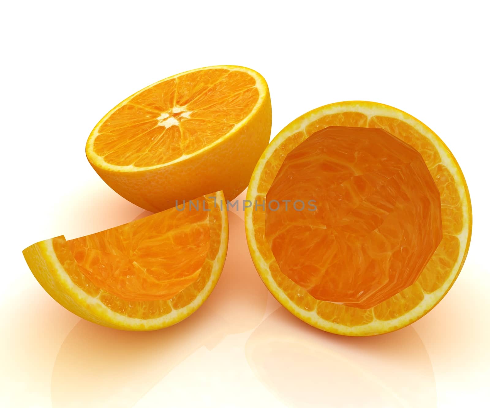 orange fruit on white background