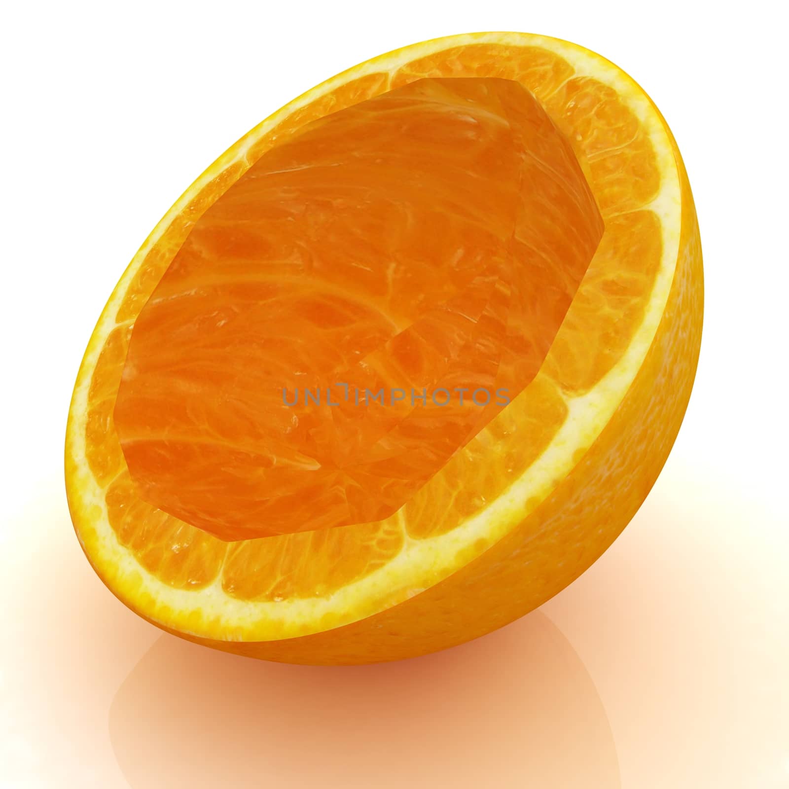 orange fruit on white background