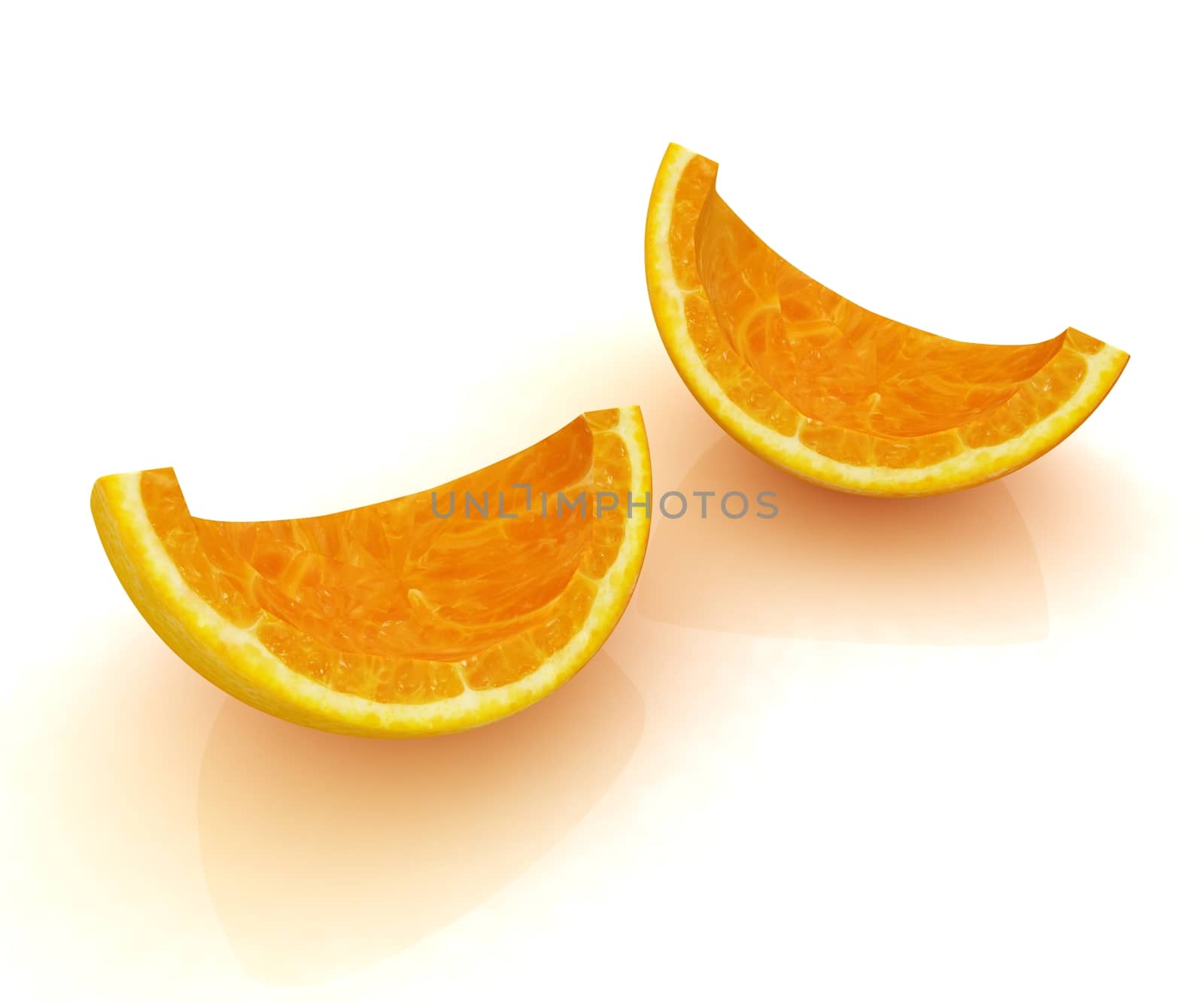 orange fruit on white background