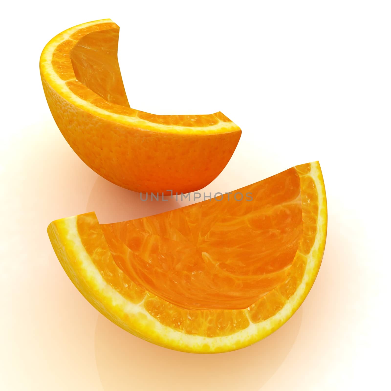 orange fruit on white background