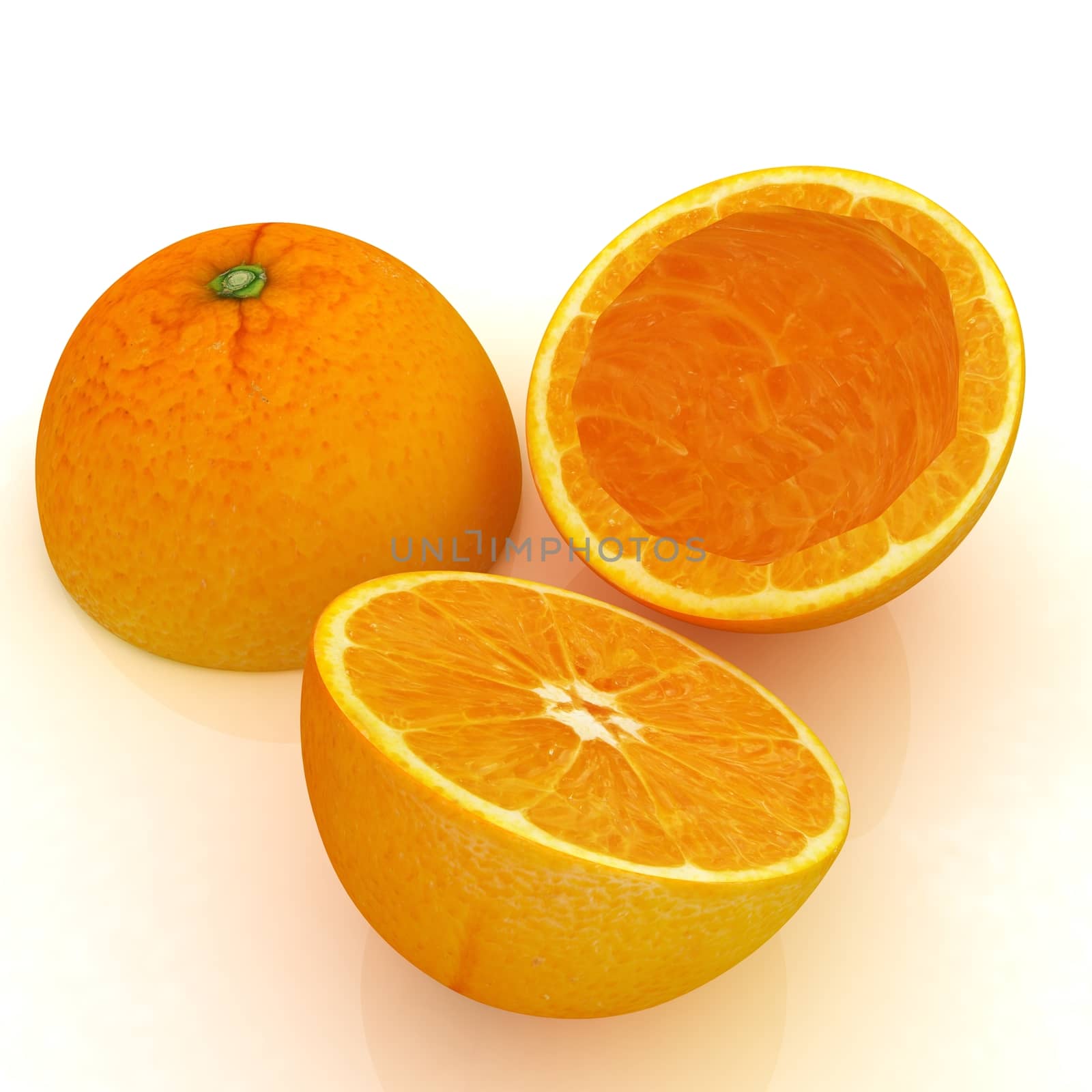 orange fruit on white background