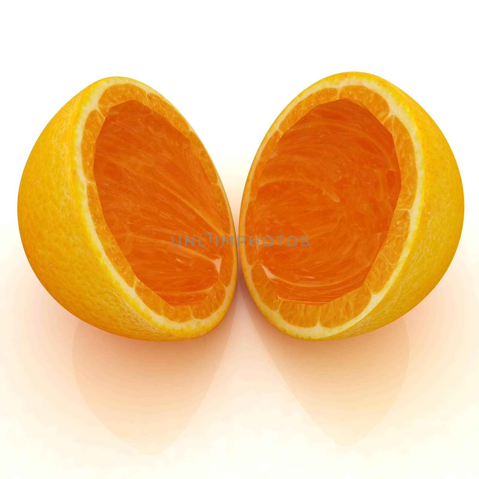 orange fruit on white background by Guru3D