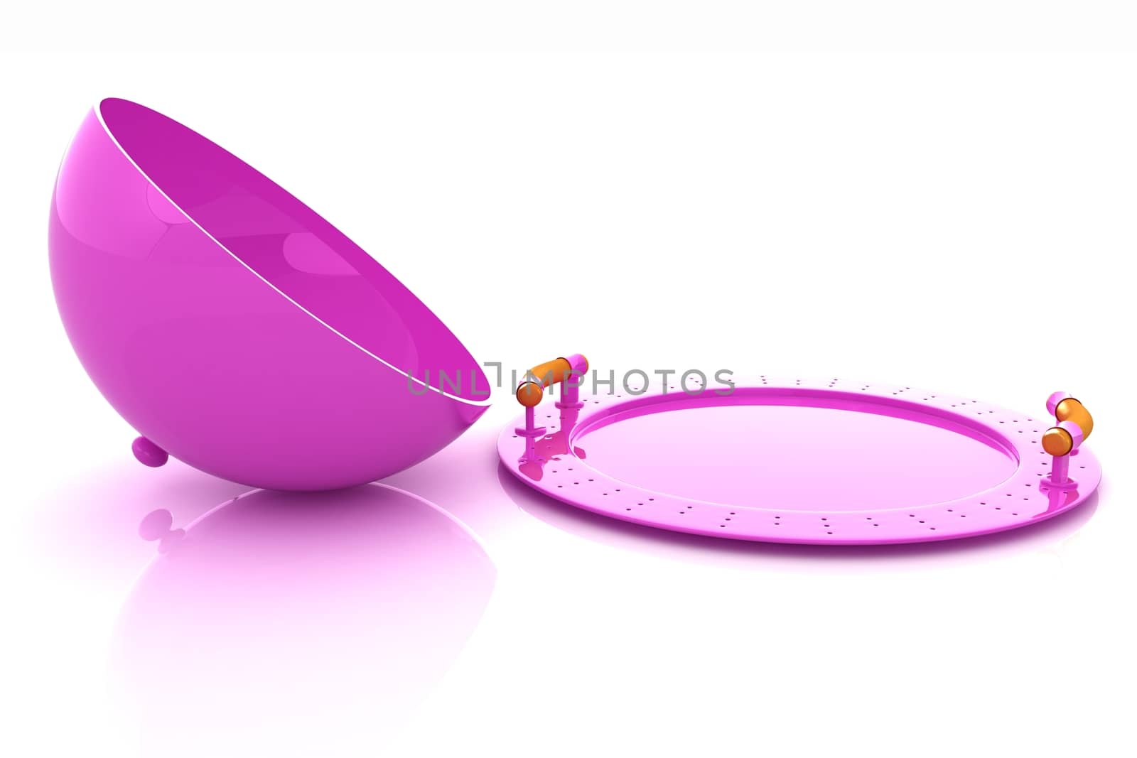 restaurant cloche with open lid 