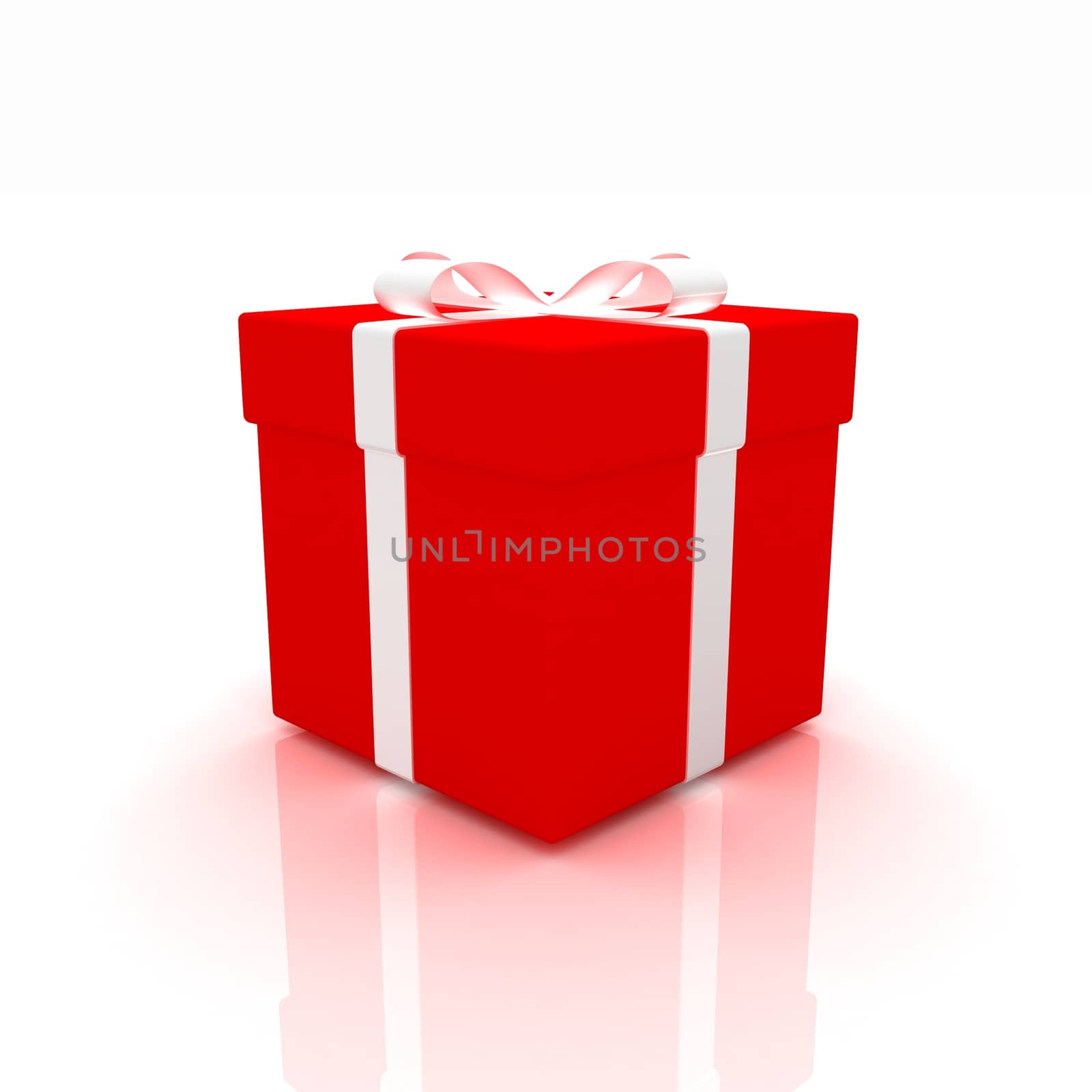 Bright christmas gift on a white background 