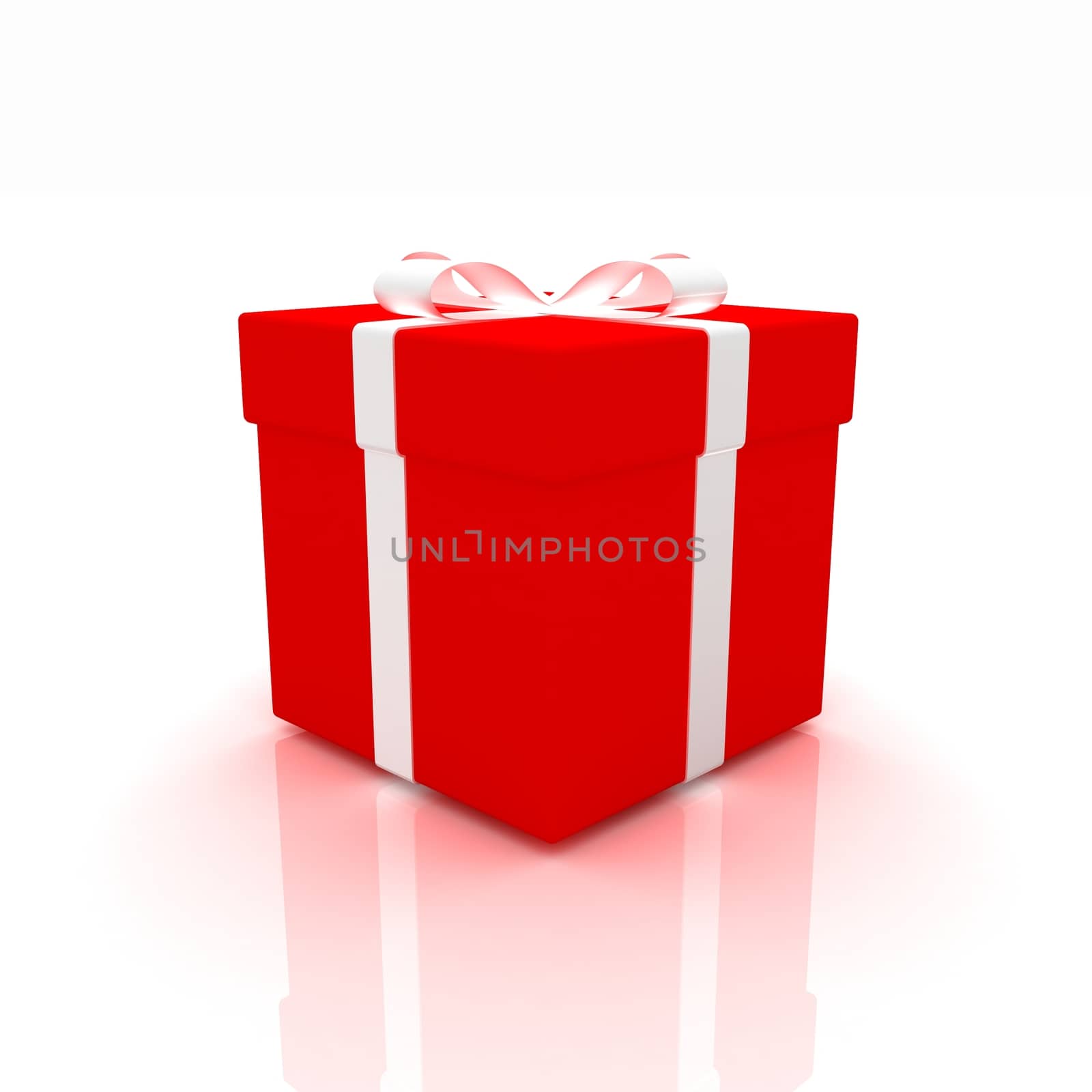 Bright christmas gift on a white background 