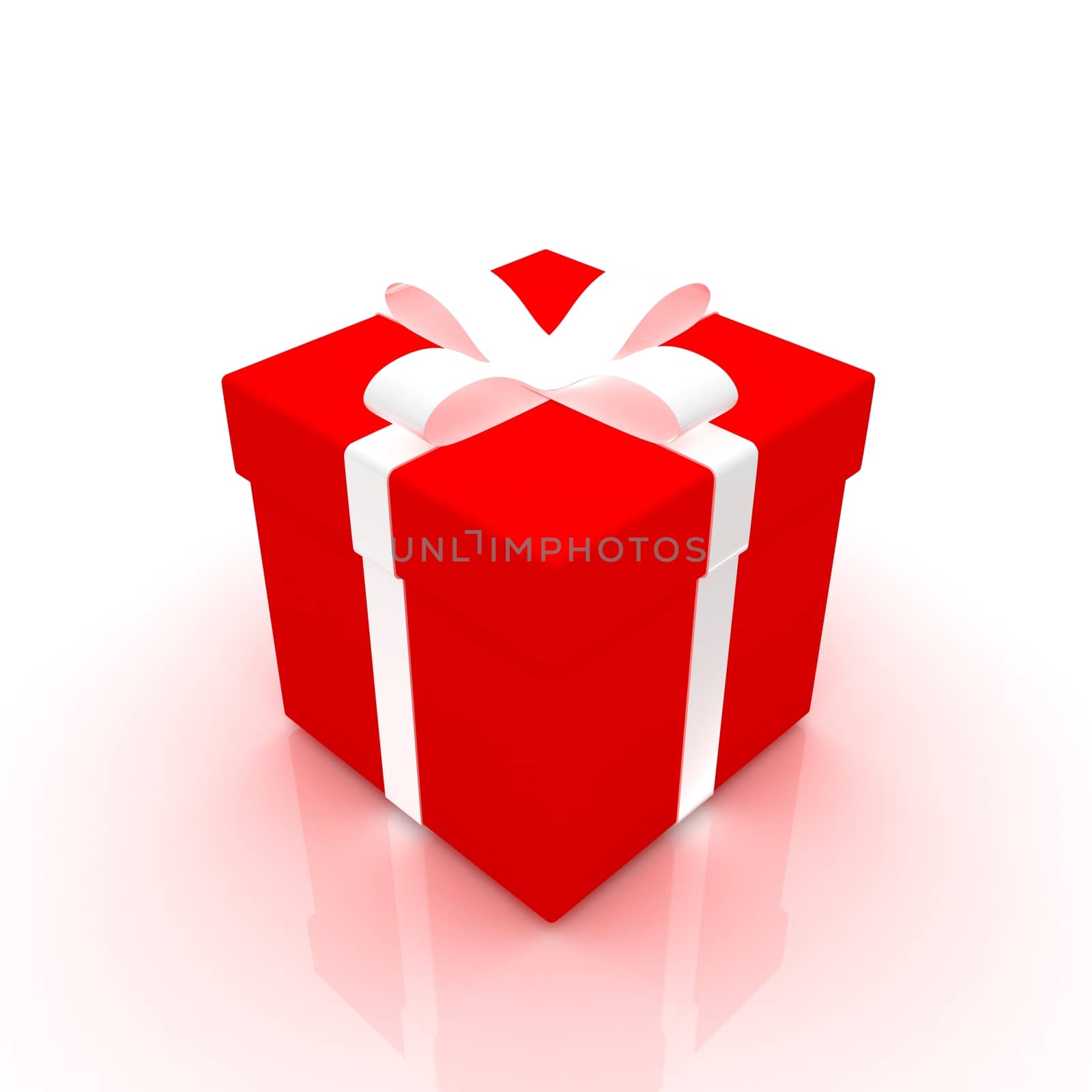 Bright christmas gift on a white background 